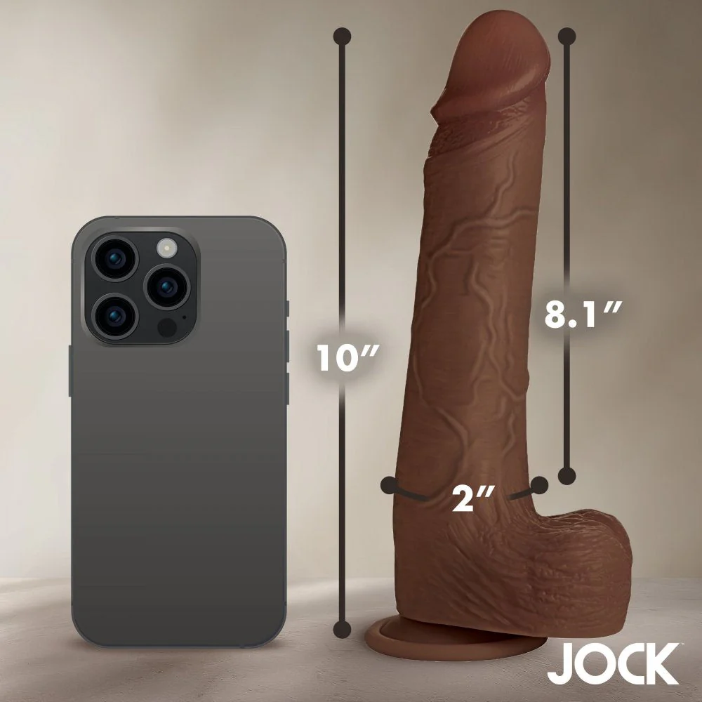 10 Inch Real Skin Silicone Dildo with Balls - Image 4