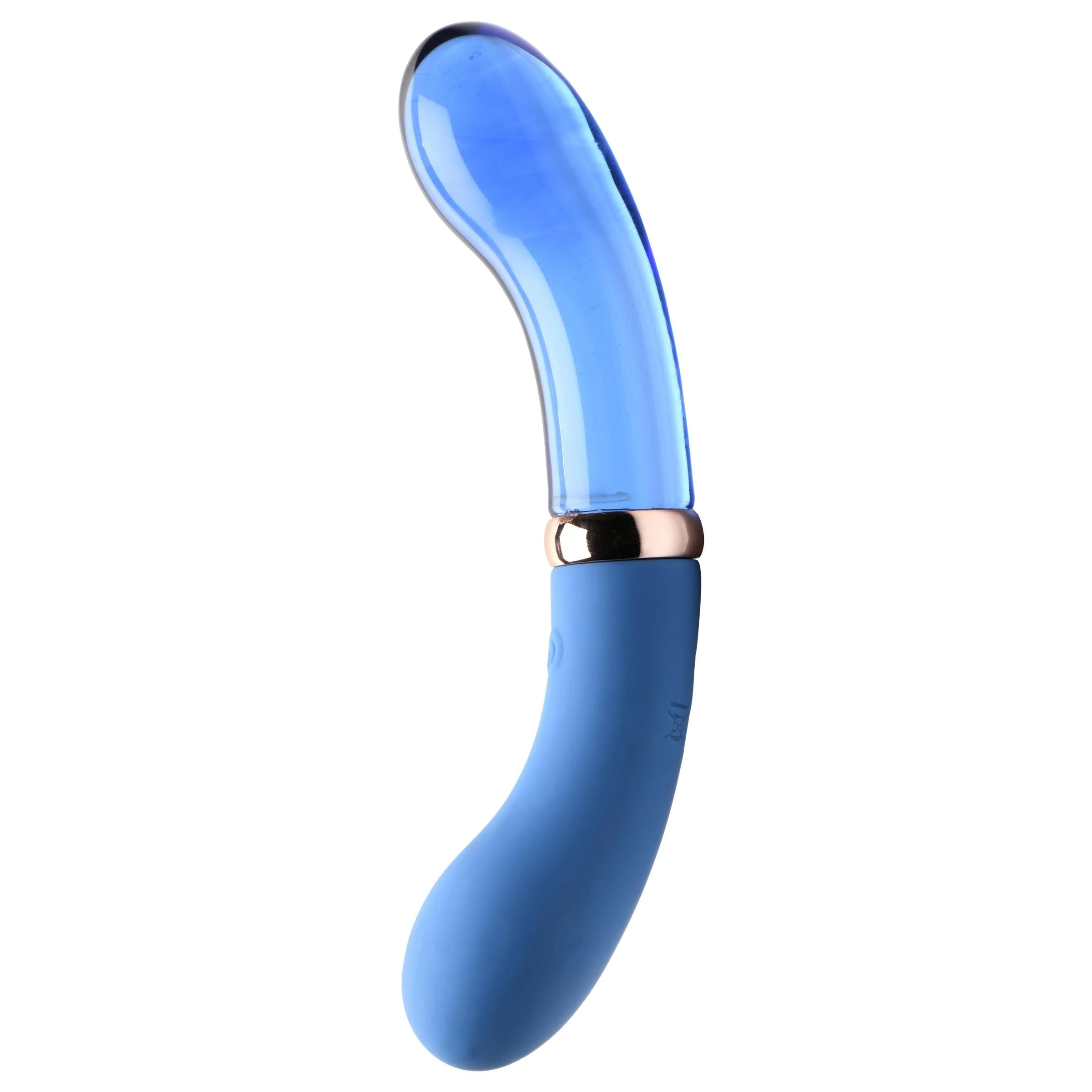 10X Bleu Dual Ended P-Spot Silicone and Glass Vibrator - Image 4