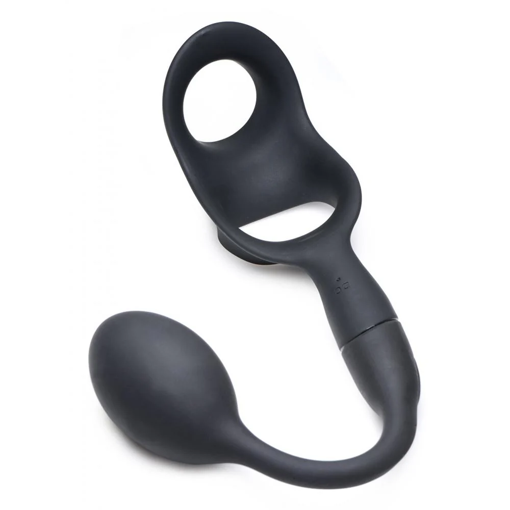 10X P-Bomb Silicone Cock and Ball Ring with Vibrating Anal Plug - Image 4