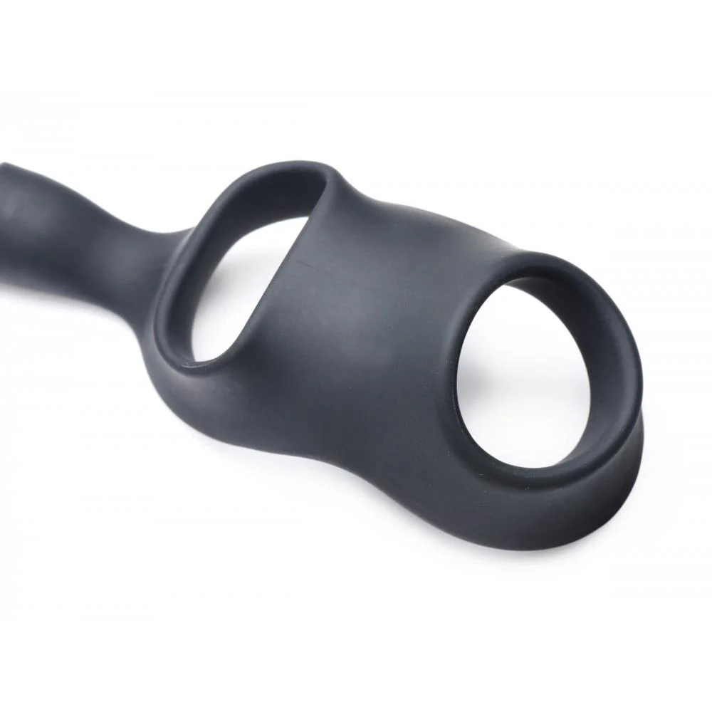 10X P-Bomb Silicone Cock and Ball Ring with Vibrating Anal Plug - Image 7