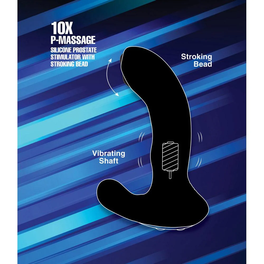 10X P-Massage Silicone Prostate Stimulator with Stroking Bead - Image 2