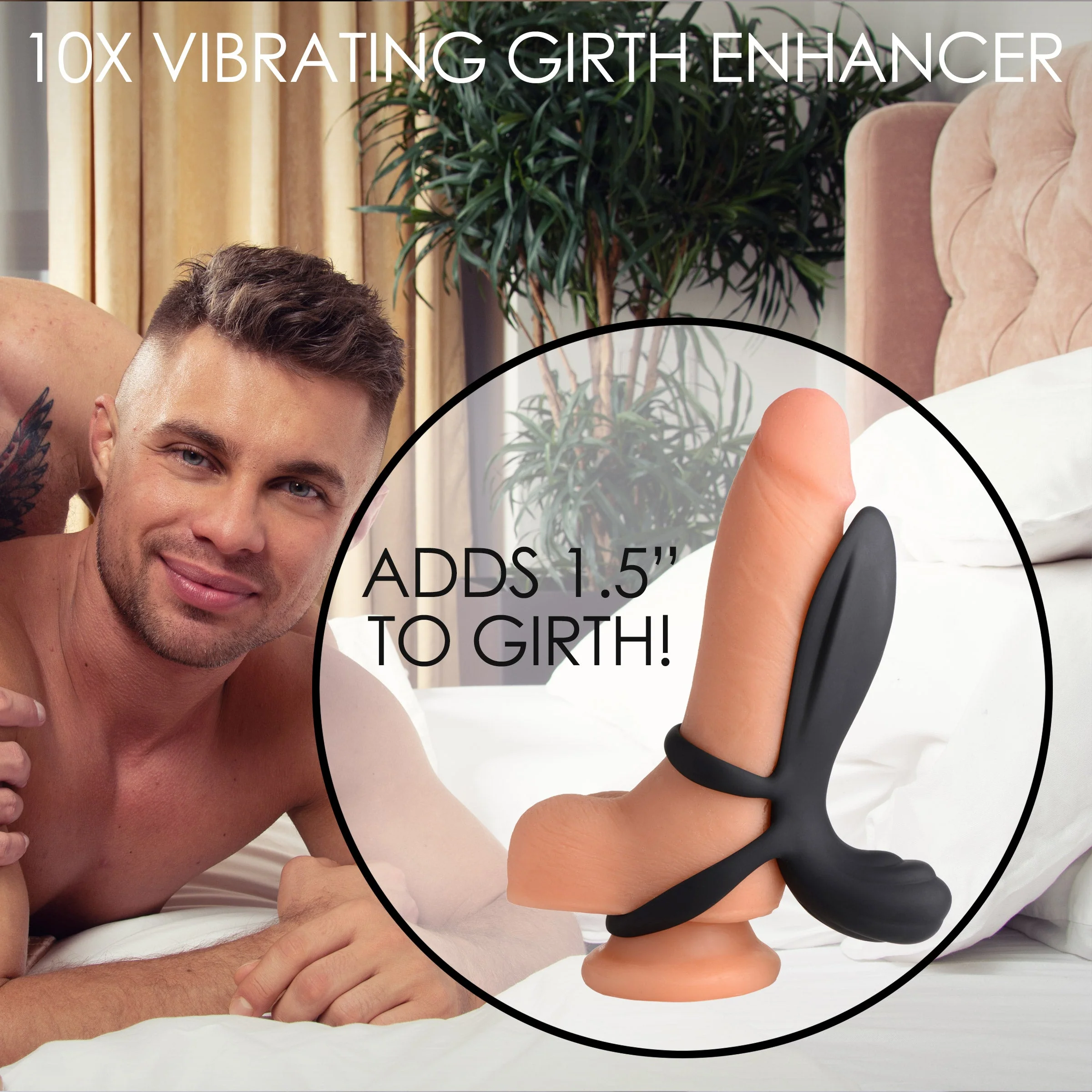 10X Silicone Vibrating Girth Enhancer with Remote Control - Image 3