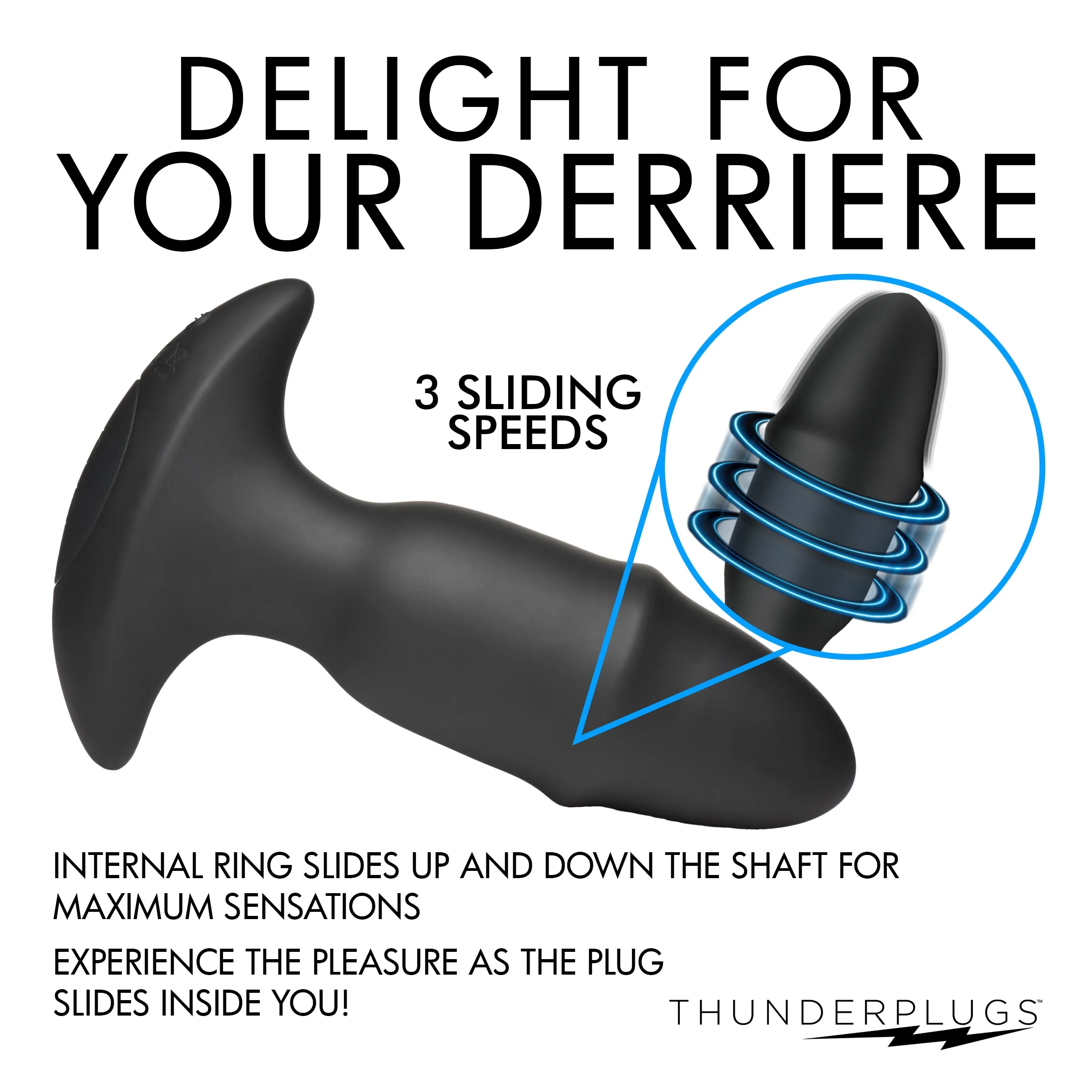 10X Sliding Ring Silicone Missile Plug with Remote - Image 6