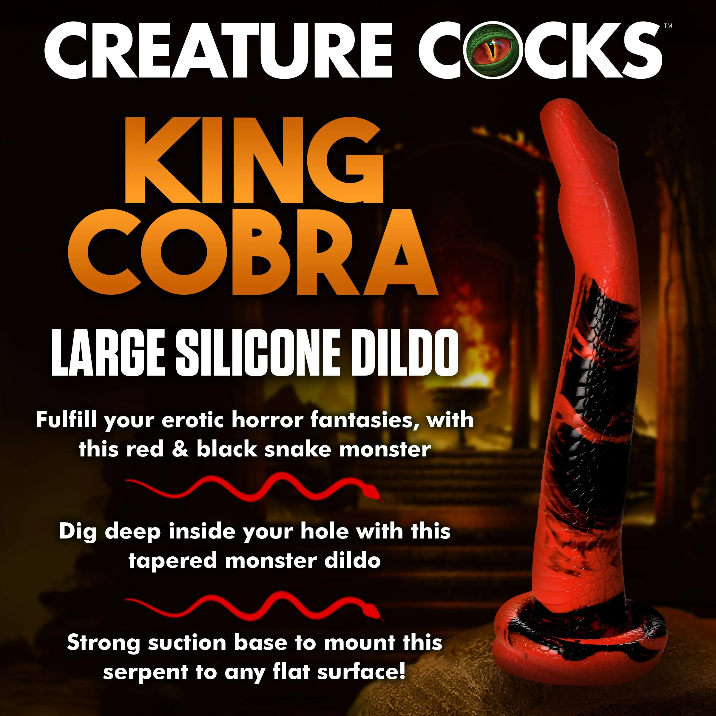 14 Inch King Cobra Silicone Dildo - Image 4
