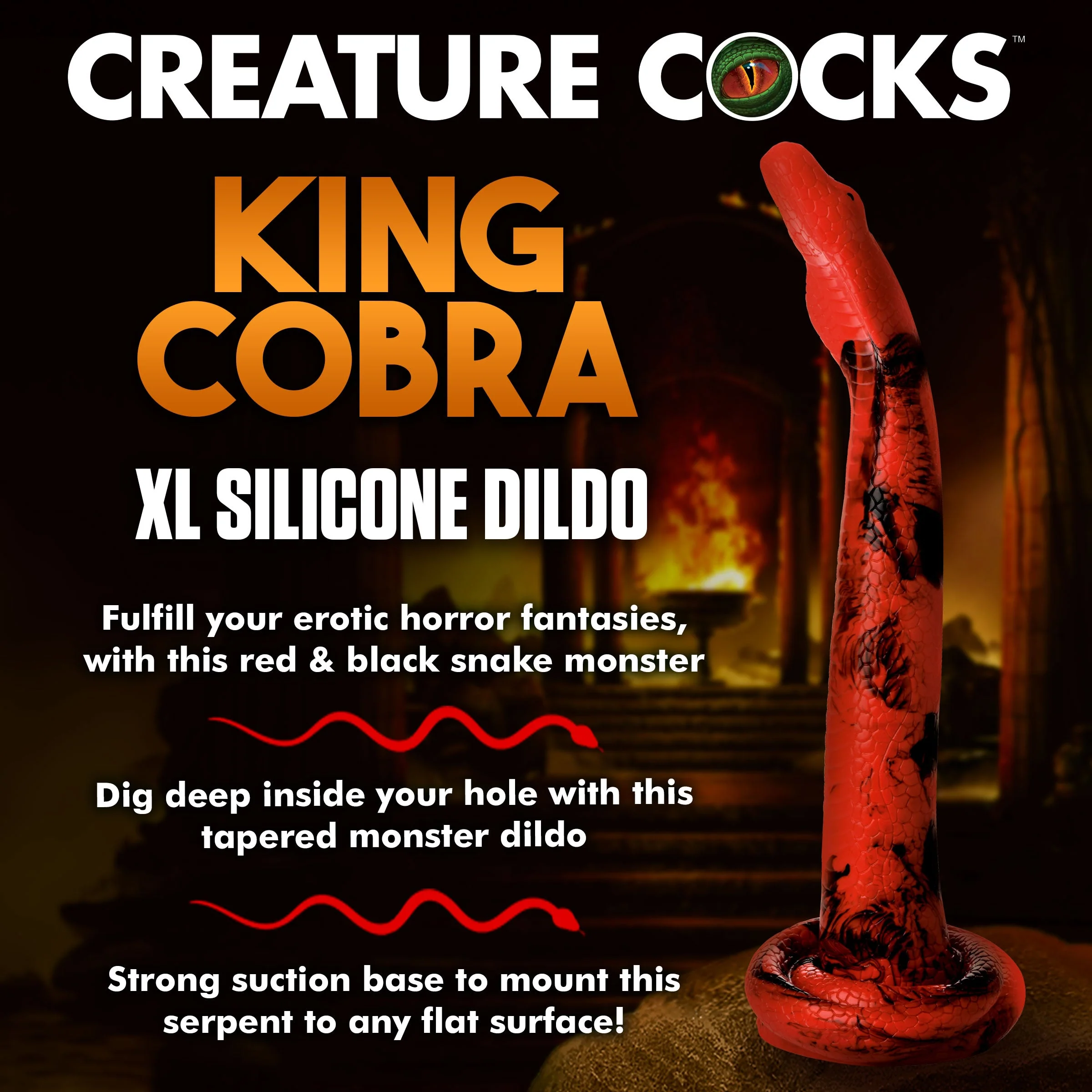 14 Inch King Cobra Silicone Dildo - Image 5