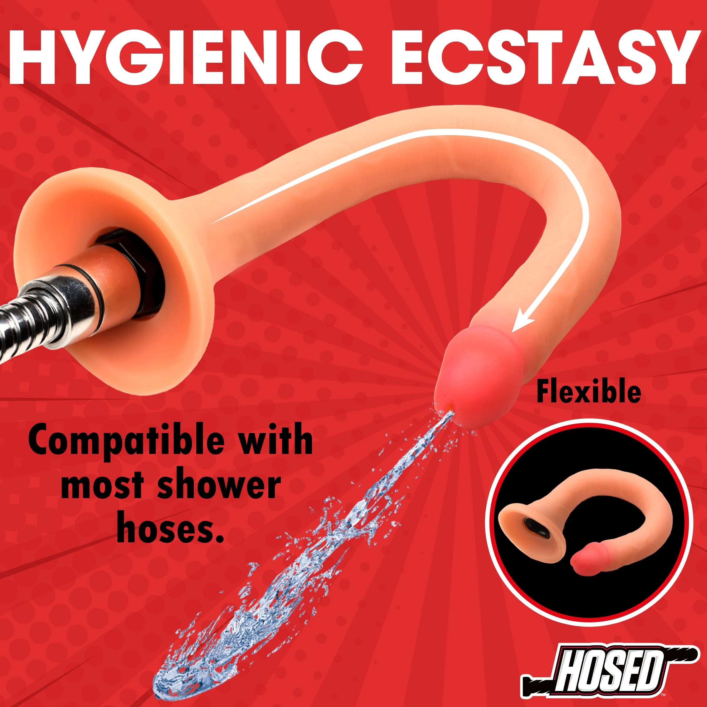 19" Uncircumcised Slim Silicone Enema Hose - Image 3