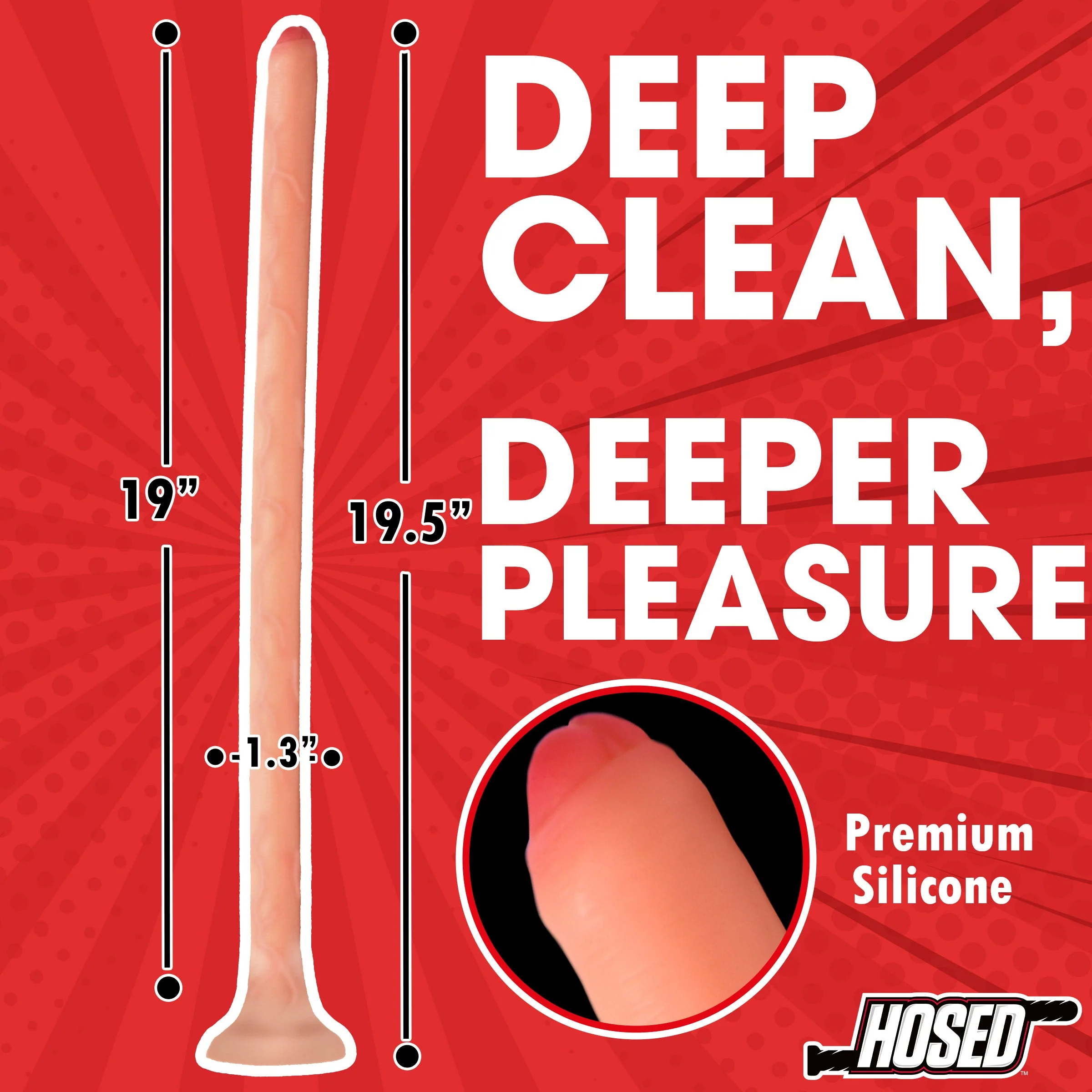 19" Uncircumcised Slim Silicone Enema Hose - Image 4