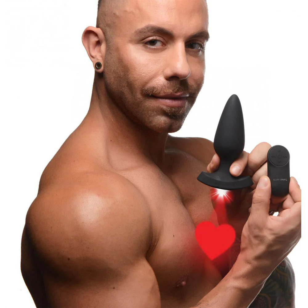 28X Laser Heart Silicone Anal Plug with Remote - Image 3