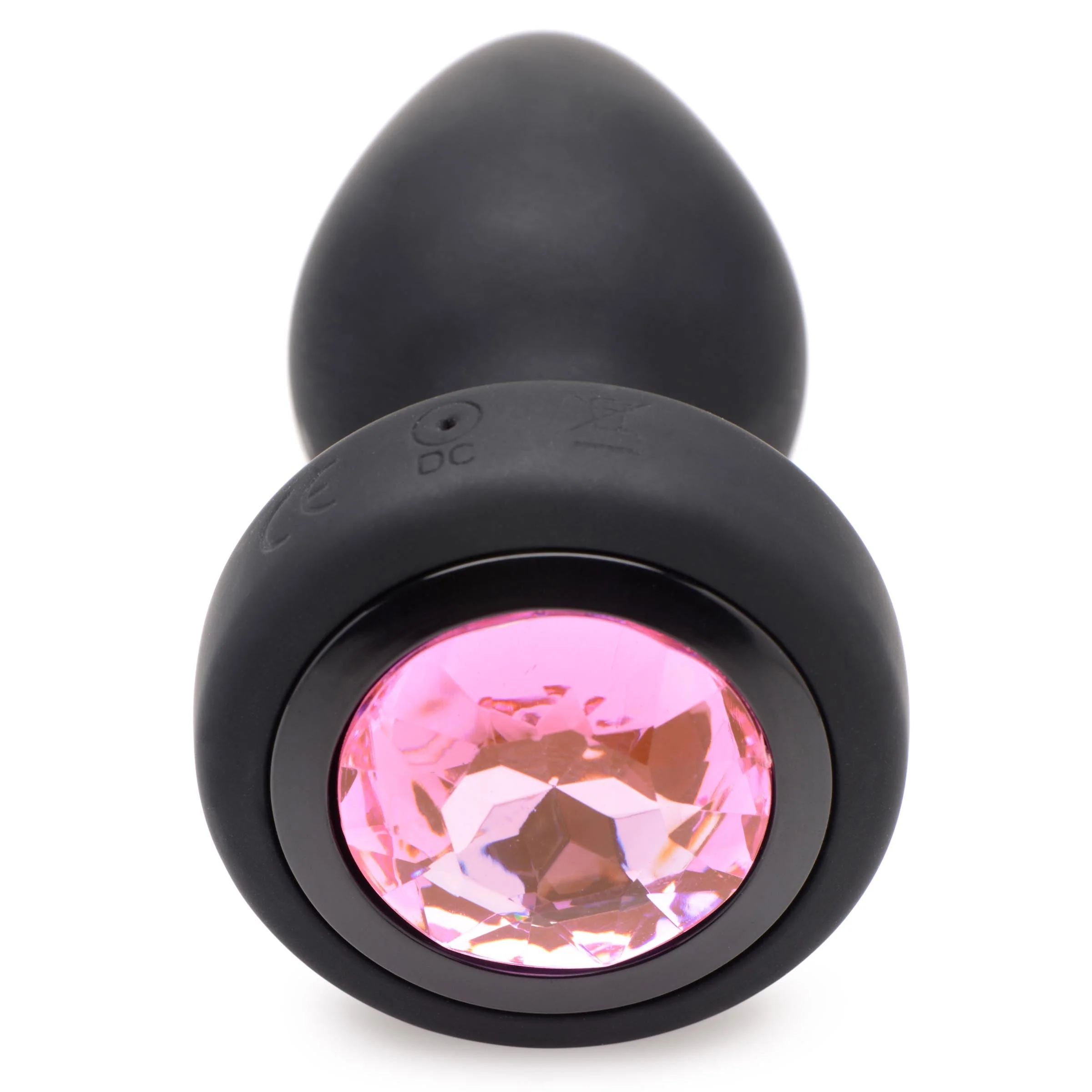 28X Vibrating Silicone Pink Gem Anal Plug - Image 3