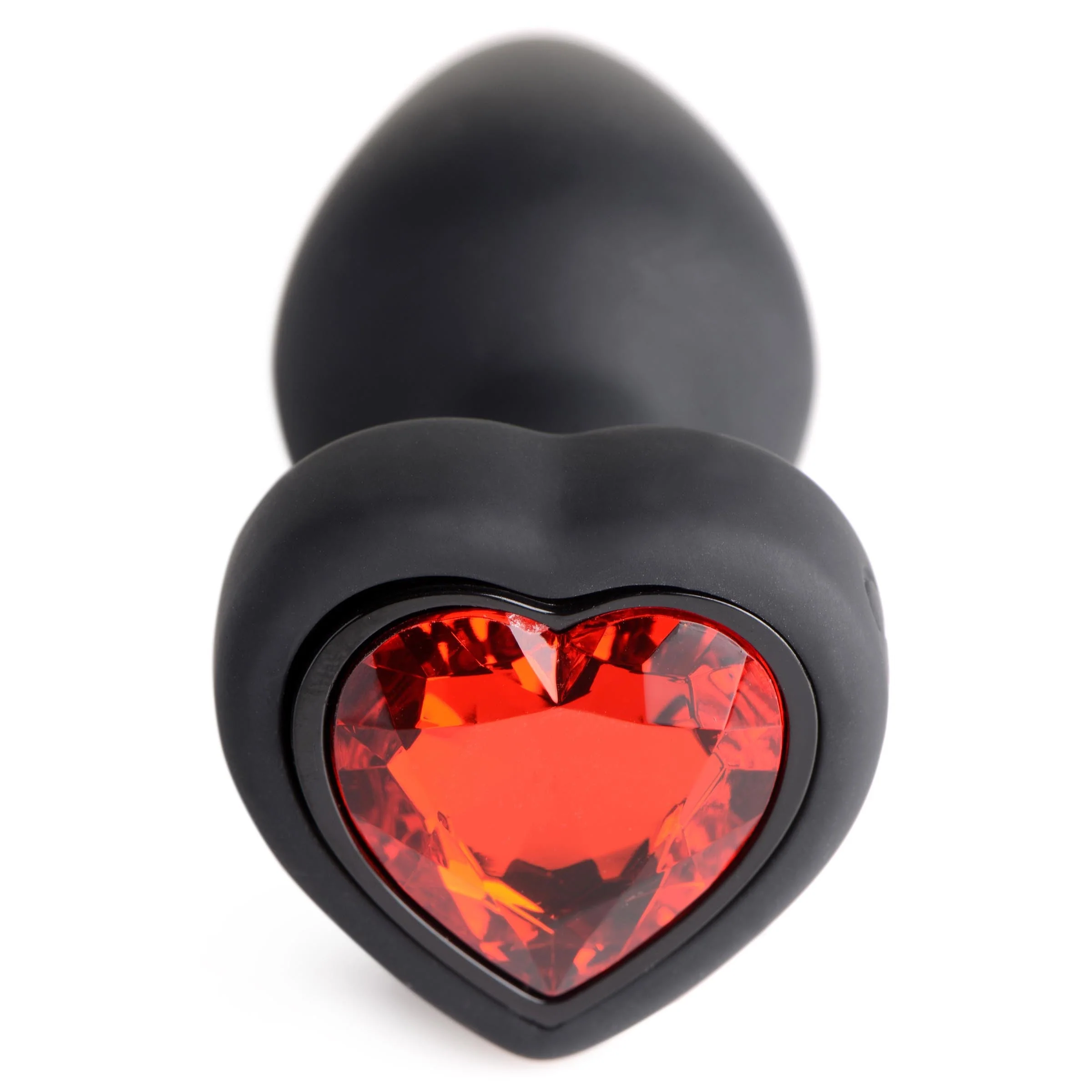 28X Vibrating Silicone Red Heart Anal Plug - Image 2