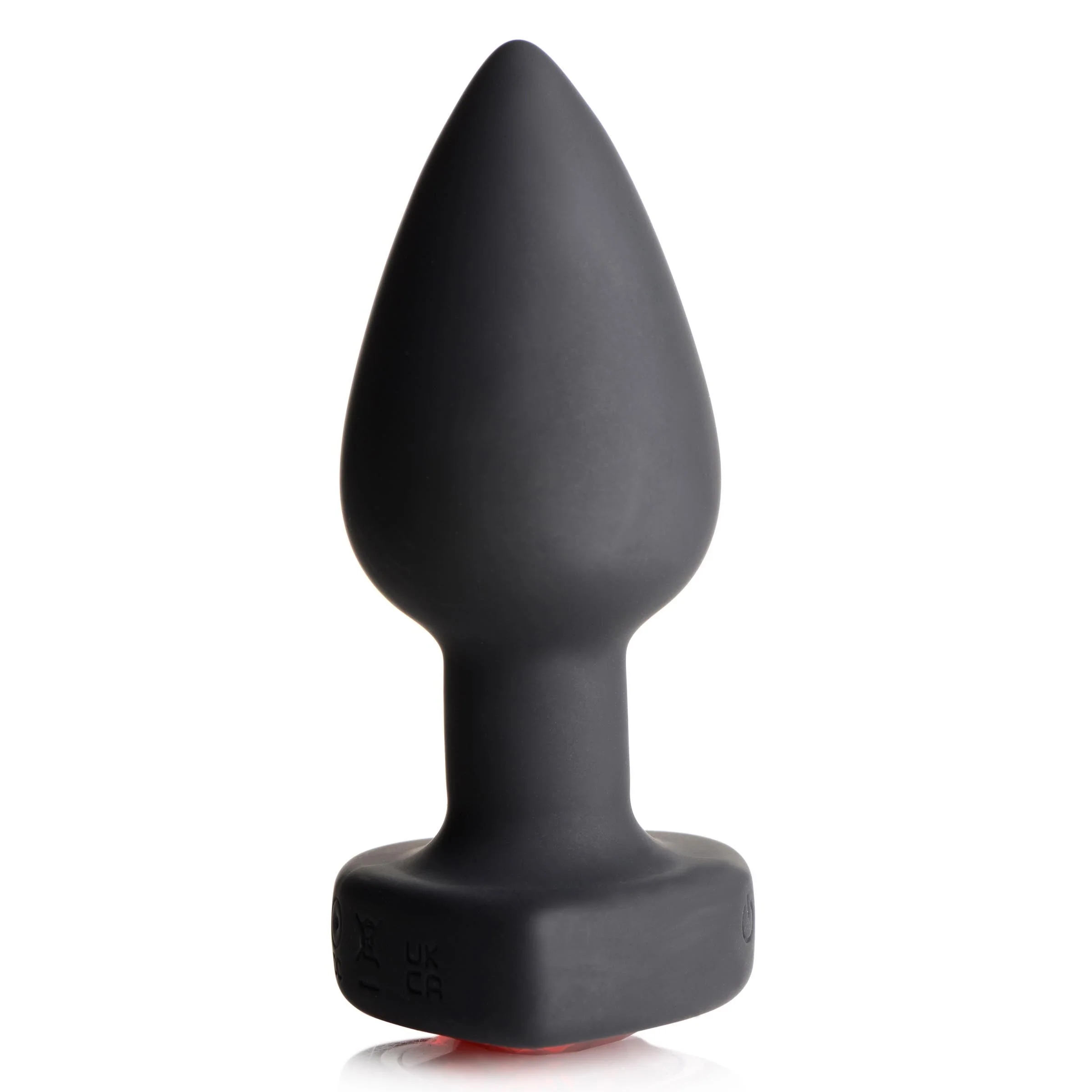 28X Vibrating Silicone Red Heart Anal Plug - Image 3