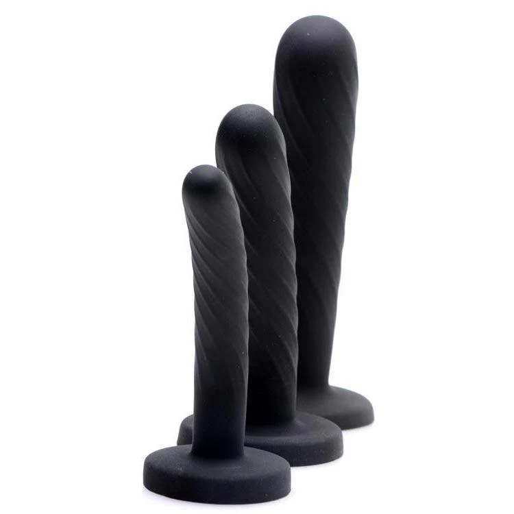 3 Piece Silicone Strap-On Set - Black - Image 3