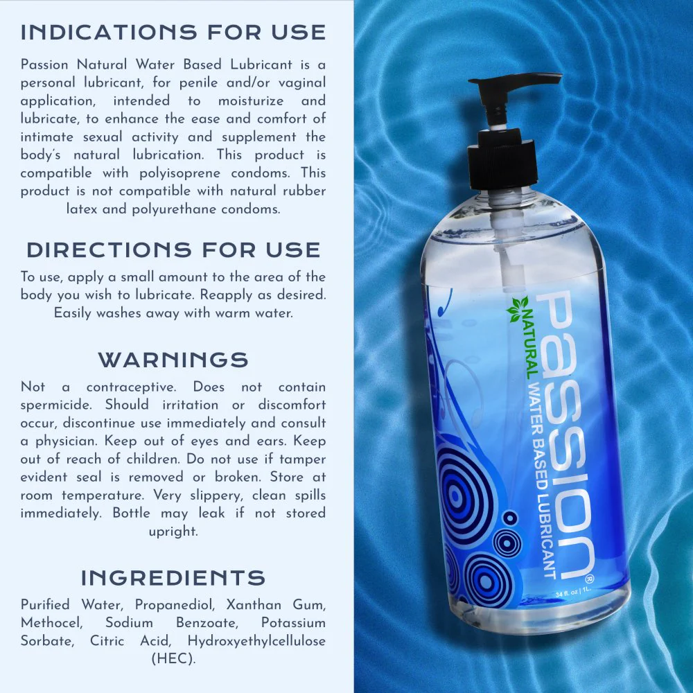 34oz Passion Natural Water-Based Lube Pump - Image 5