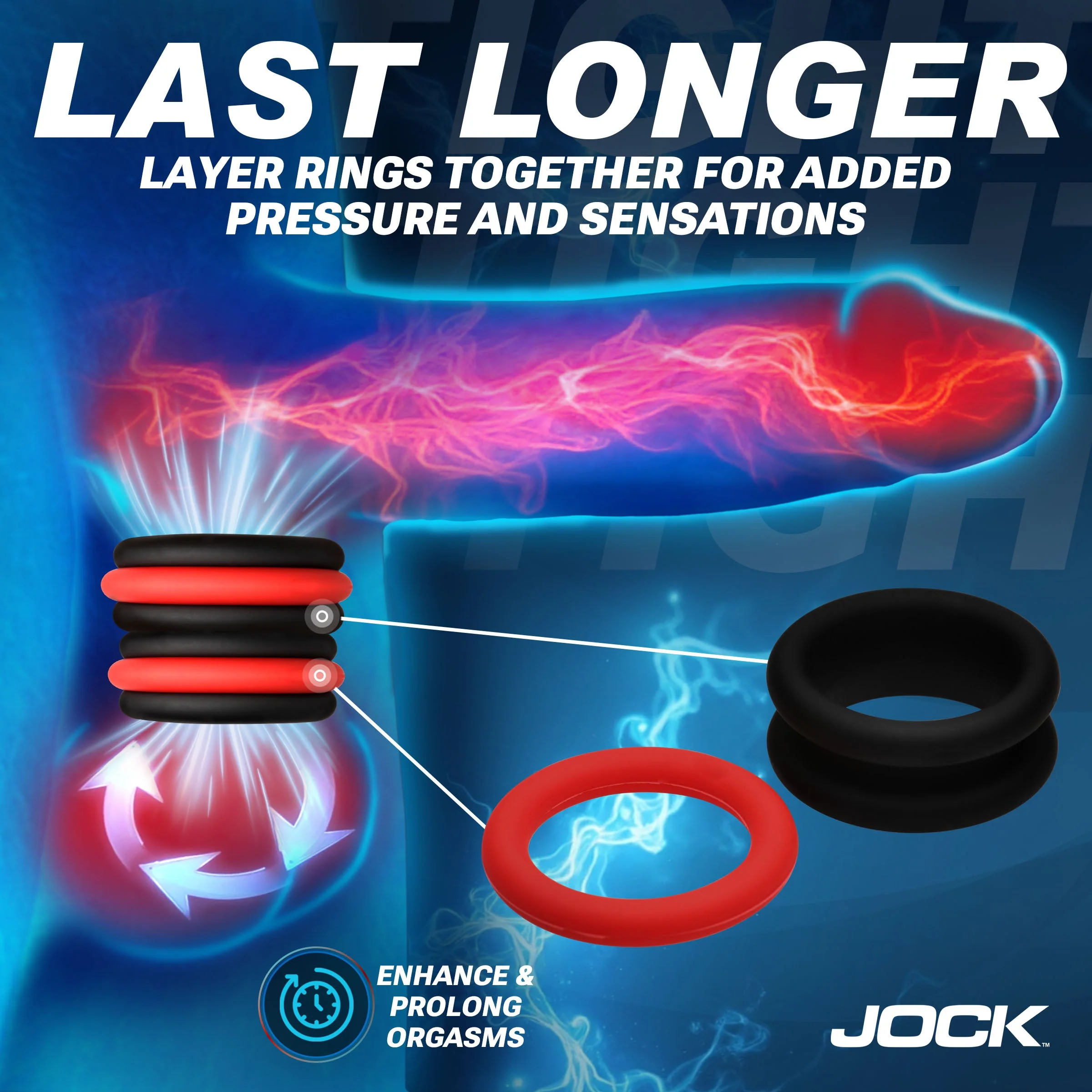 3pc Enhancers 2-in-1 Silicone Cock Ring Set - Image 3
