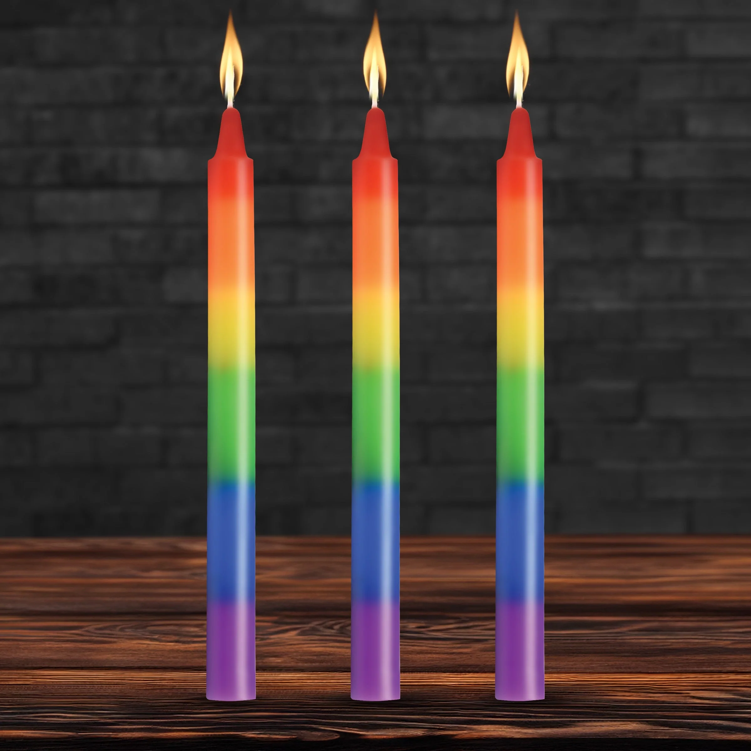3pk Pride Candles Rainbow Drip Candle - Image 3