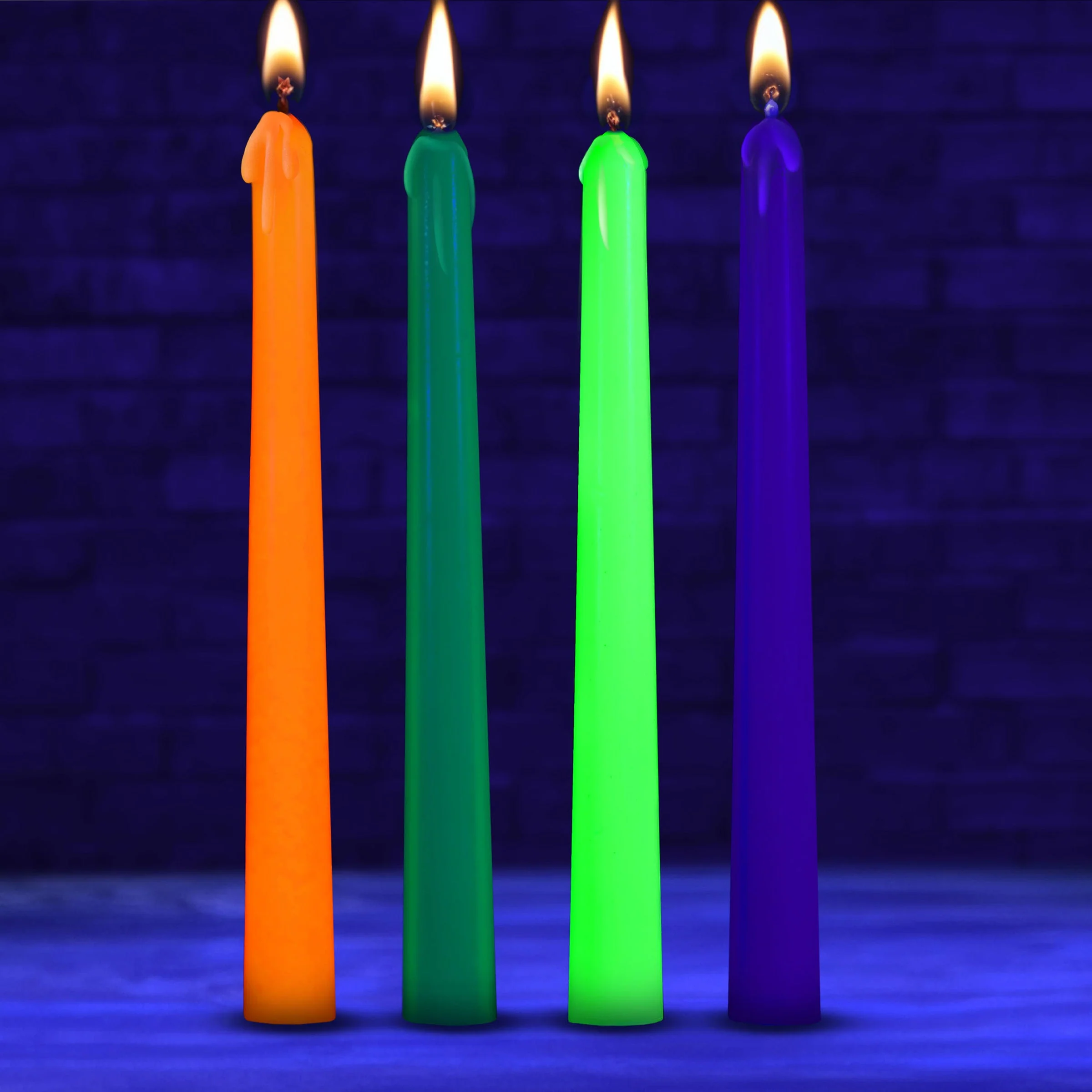 4pk Glow Wax UV Blacklight Reactive Drip Candles - Image 2
