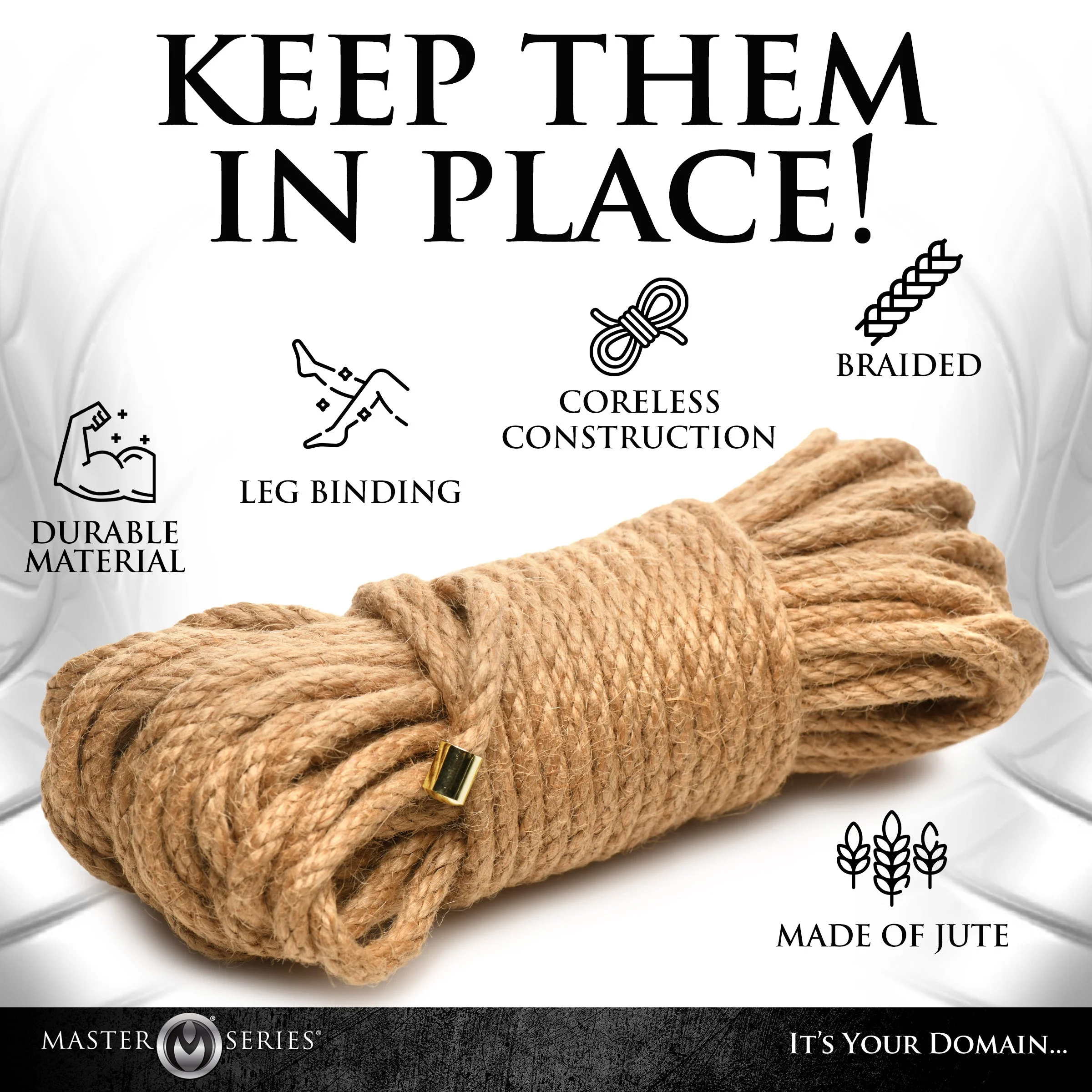 50ft Premium Braided Jute Bondage Rope - Image 5