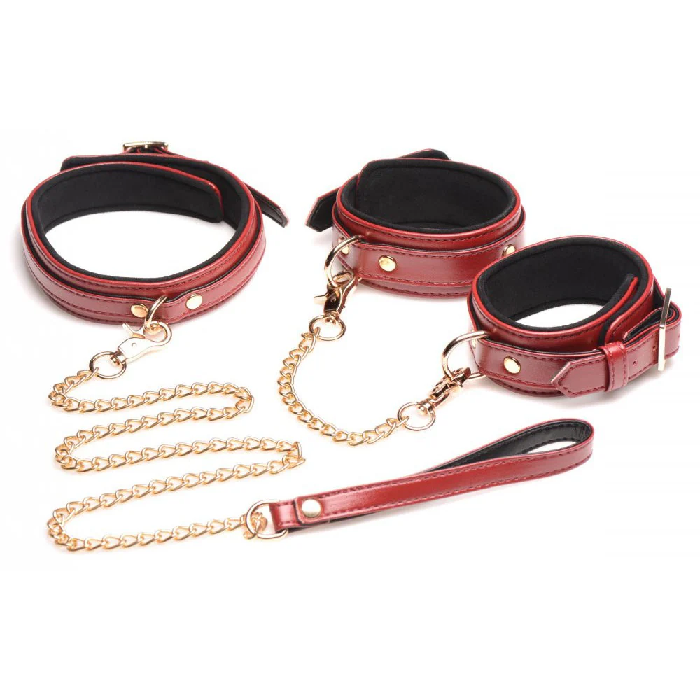 6 Piece Burgundy Bondage Set - Image 10