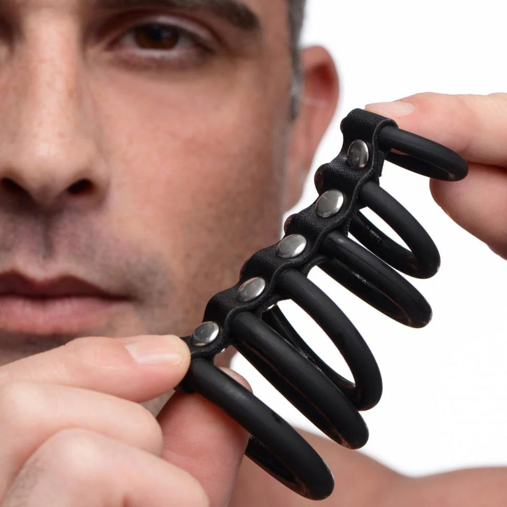 6 Ring Silicone Chastity Cage - Image 2