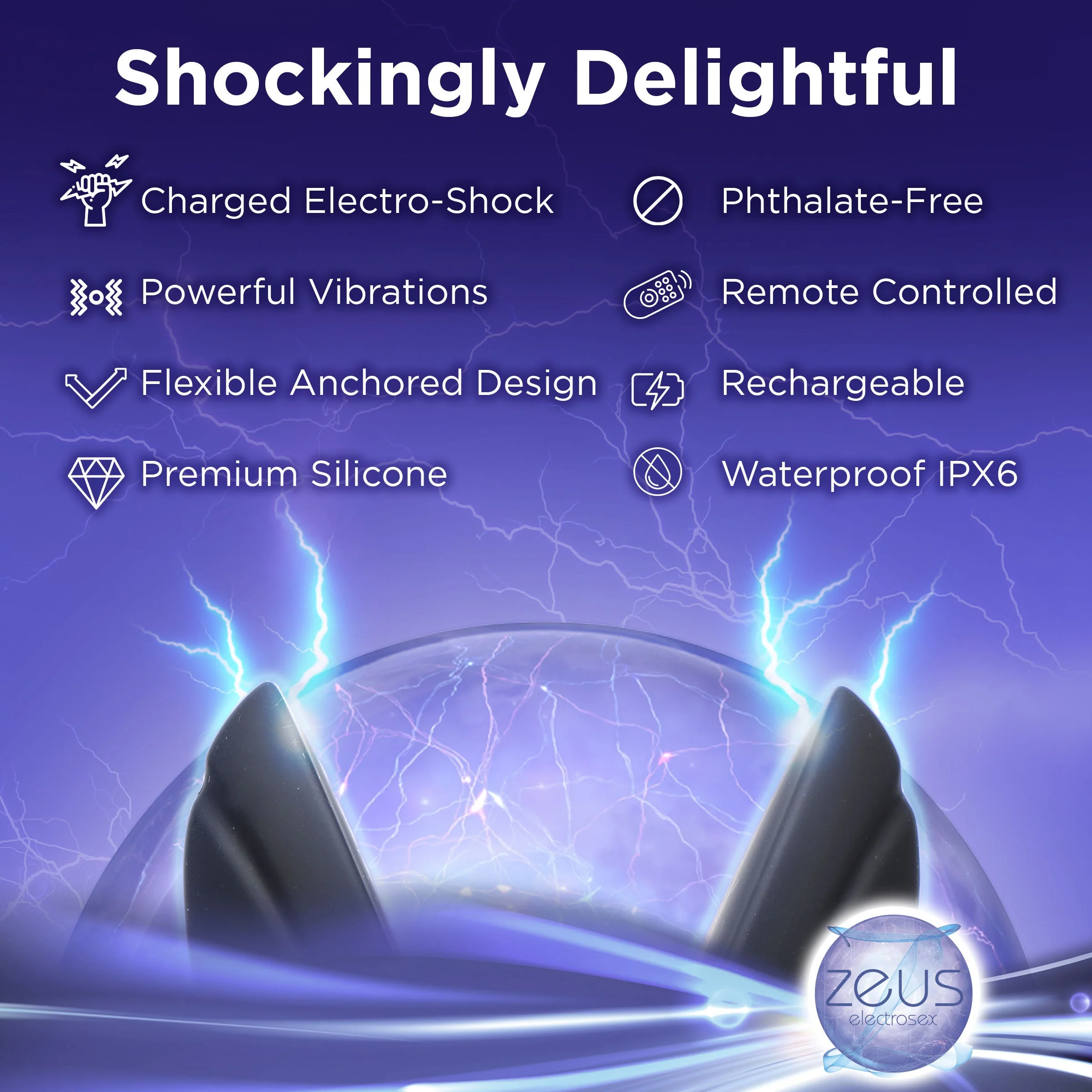 64X Electro-Spread Vibrating and Estim Silicone Butt Plug - Image 5