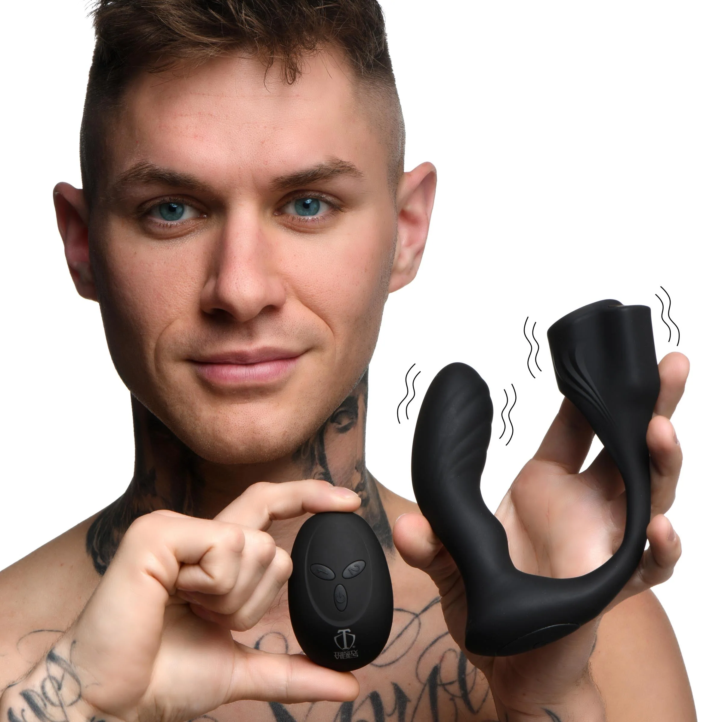 7X Silicone Prostate Plug with Ball Stretcher and Remote - Image 2