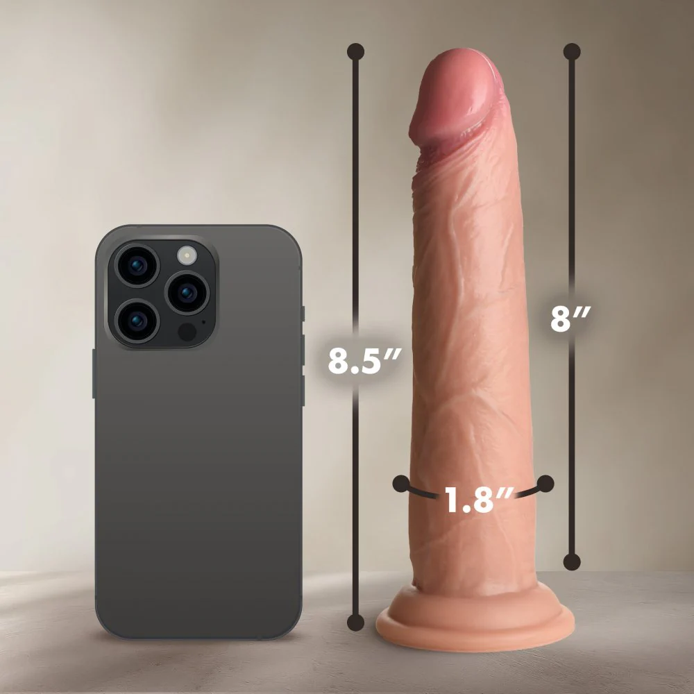 8.5 Inch Real Skin Silicone Dildo - Image 5