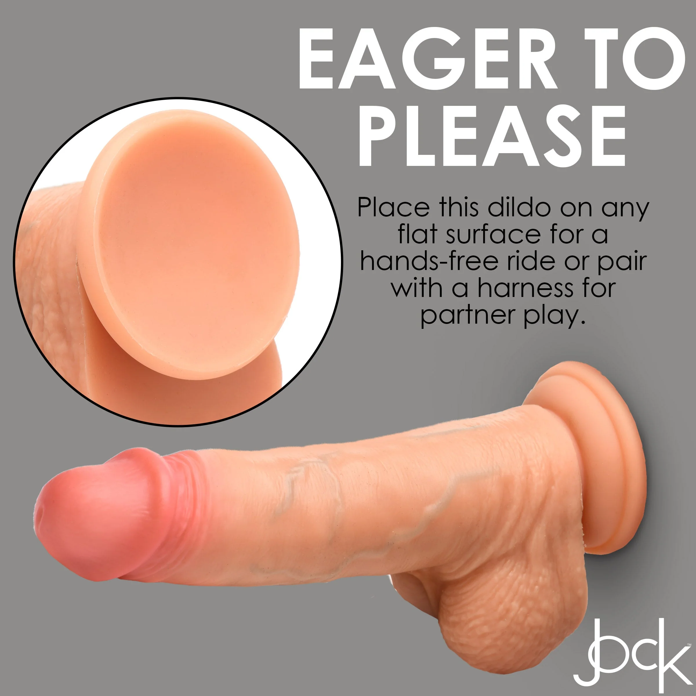 8 Inch Real Skin Silicone Dildo with Balls - Image 9
