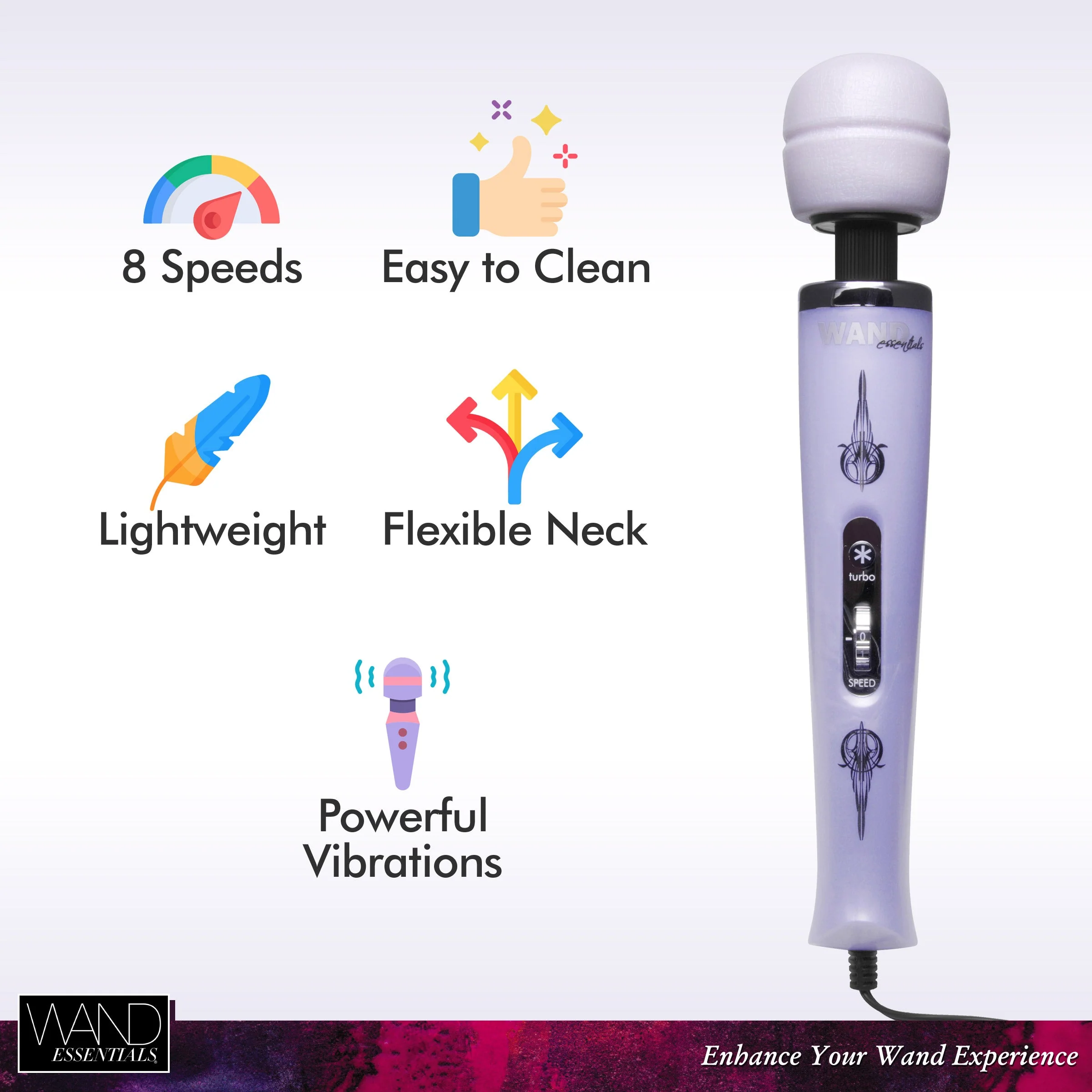 8-Speed Turbo Pearl Wand Massager - Image 4