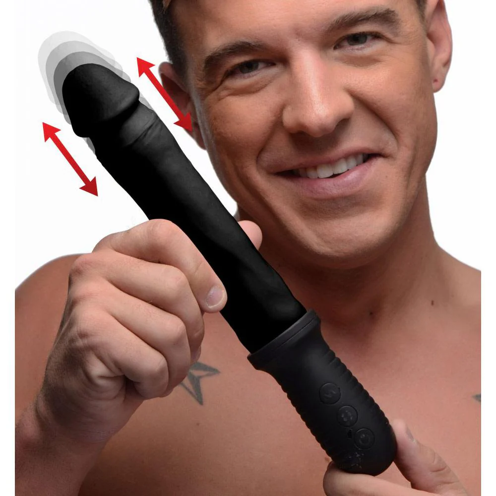 8X Auto Pounder Vibrating and Thrusting Dildo with Handle - Image 3