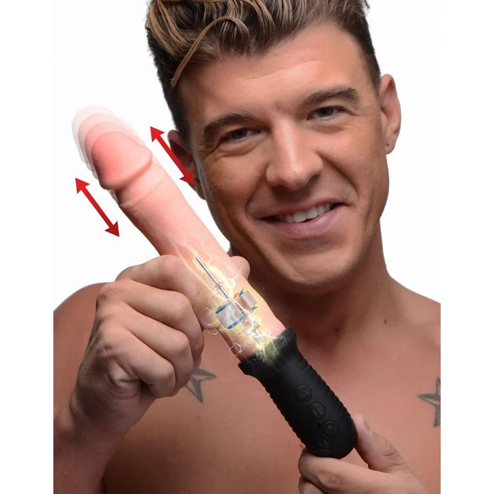 8X Auto Pounder Vibrating and Thrusting Dildo with Handle - Image 4