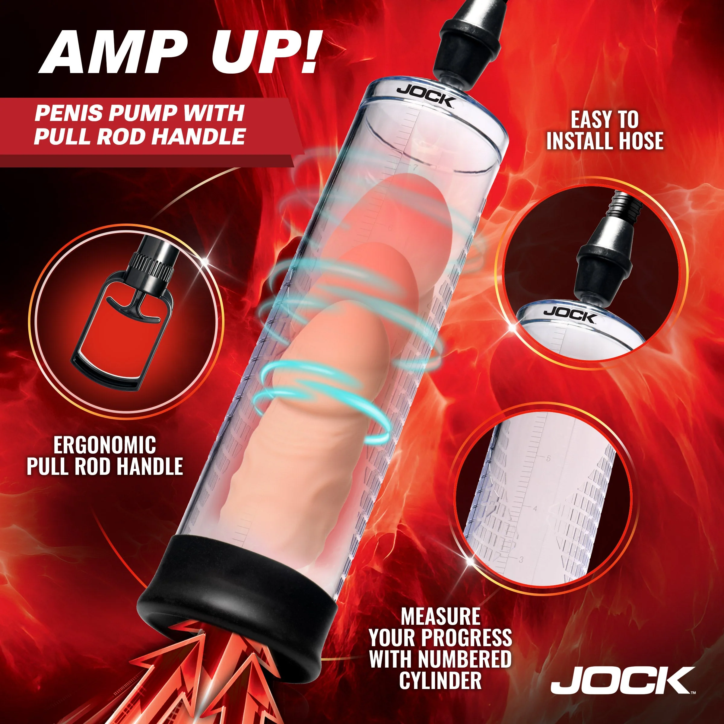 Amp Up Penis Pump with Pull Handle - Image 2