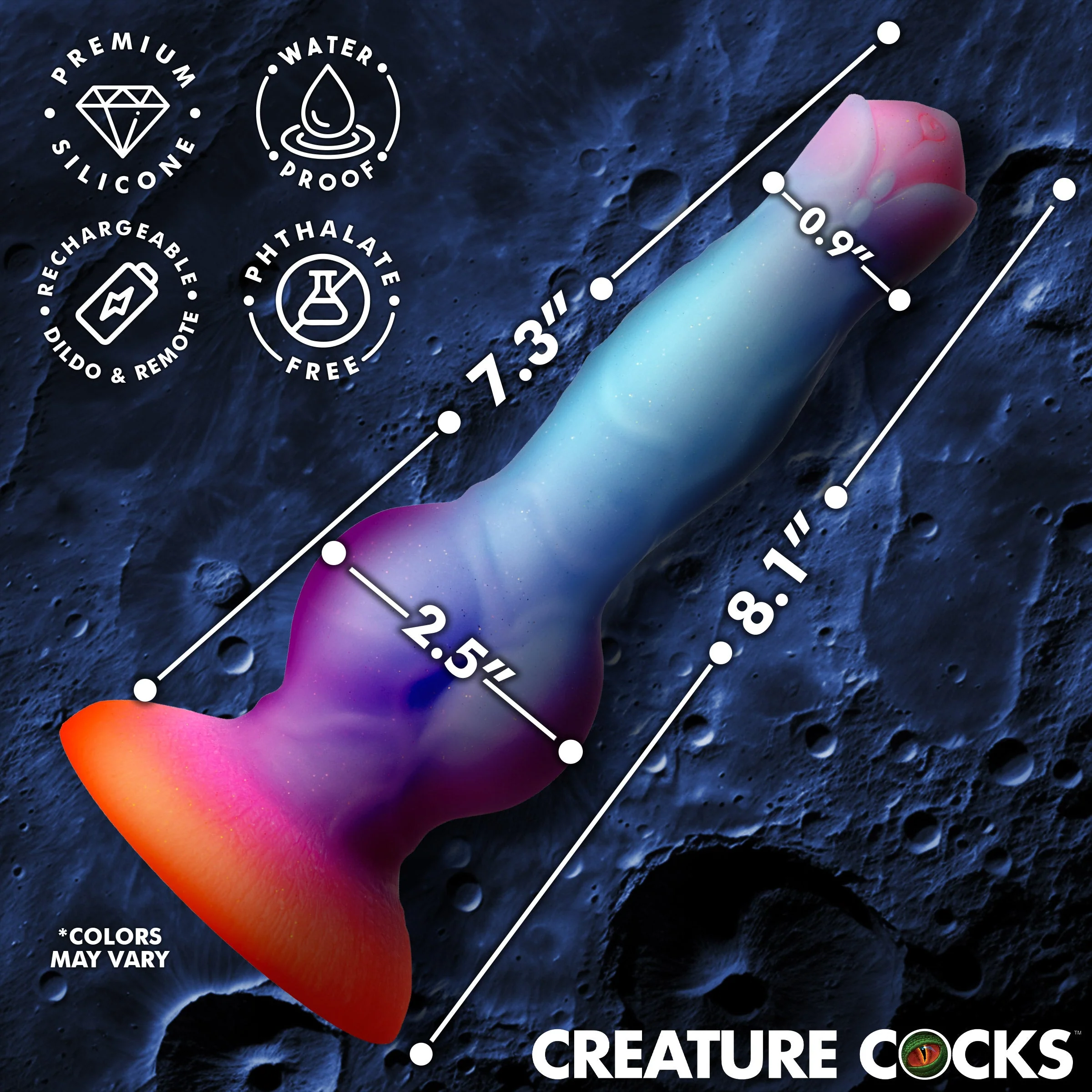 Astro Cock Vibrating Glow-in-the-Dark Silicone Dildo - Image 4