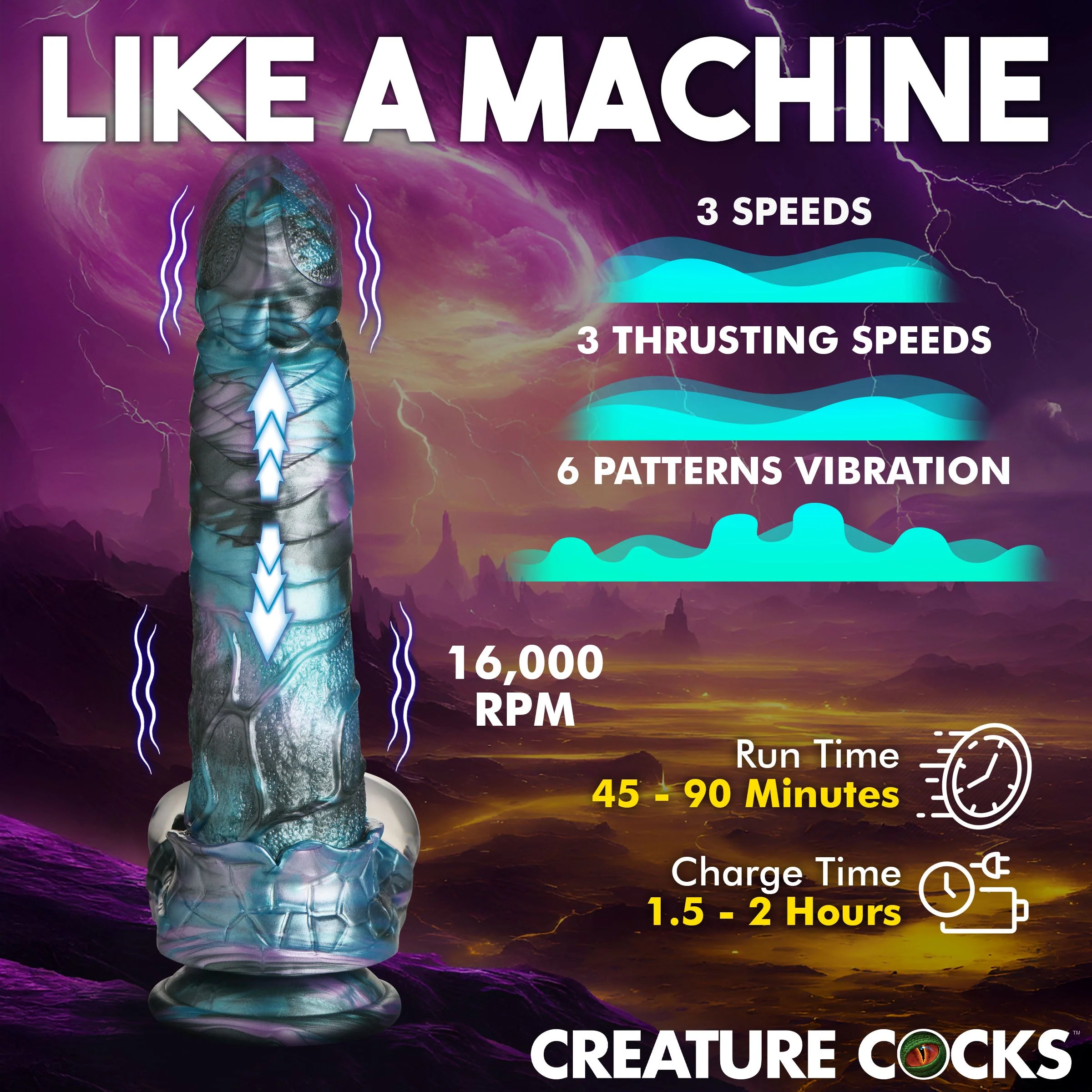 Astro-Thrust Thrusting & Vibrating Silicone Dildo - Image 3
