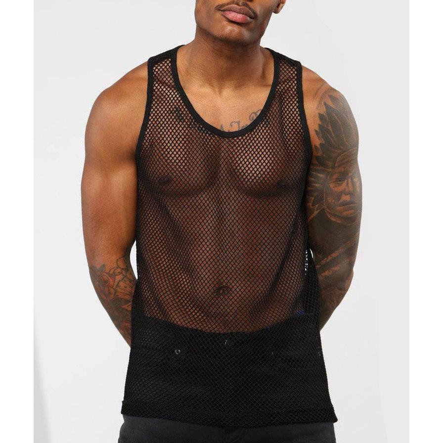 Black Mesh Adam4Adam Tank Top - Image 4