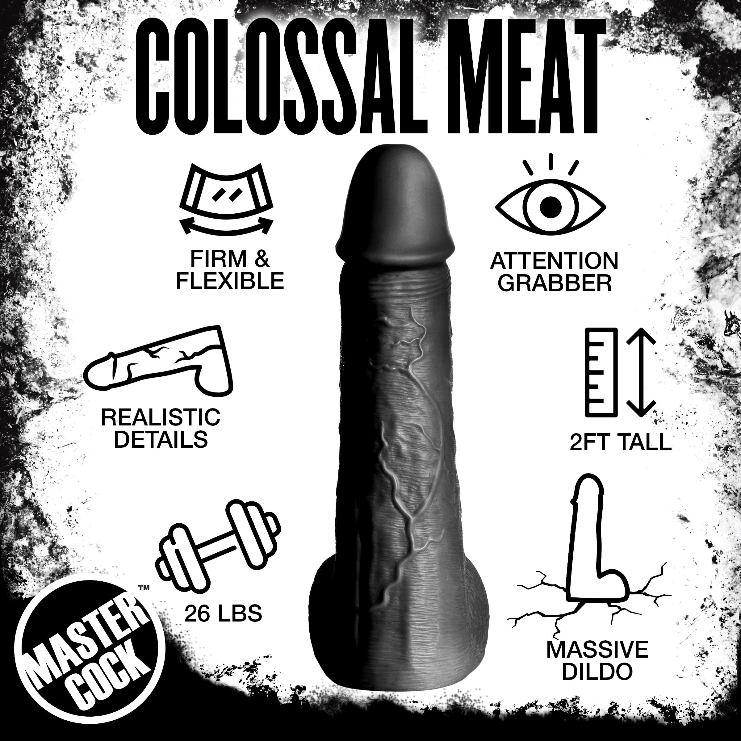 Black Moby Huge 2 Foot Tall Super Dildo - Image 4