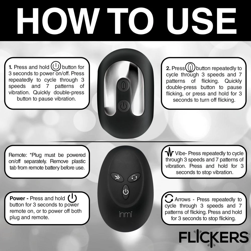 Bum Flick Vibrating and Flicking Silicone Butt Plug with Remote - Image 7