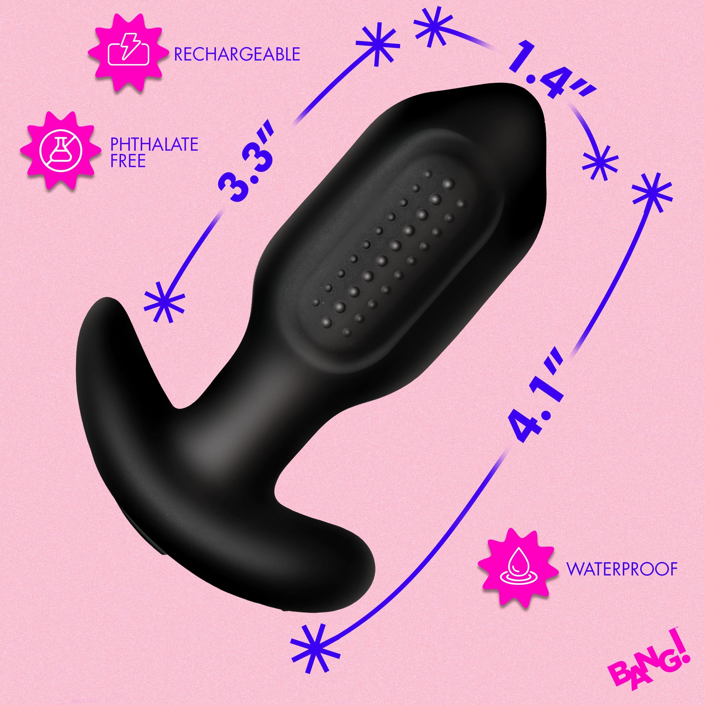 Bumpy Vibrating Silicone Butt Plug - Image 4