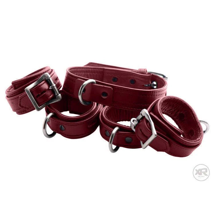 Burgundy Premium Leather Collar and Cuffs - Image 6