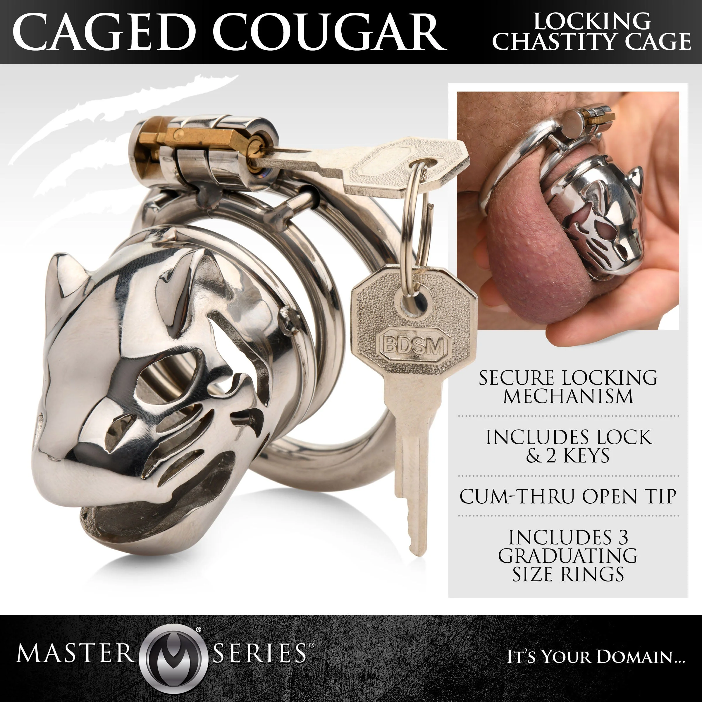 Caged Cougar Locking Chastity Cage - Image 2