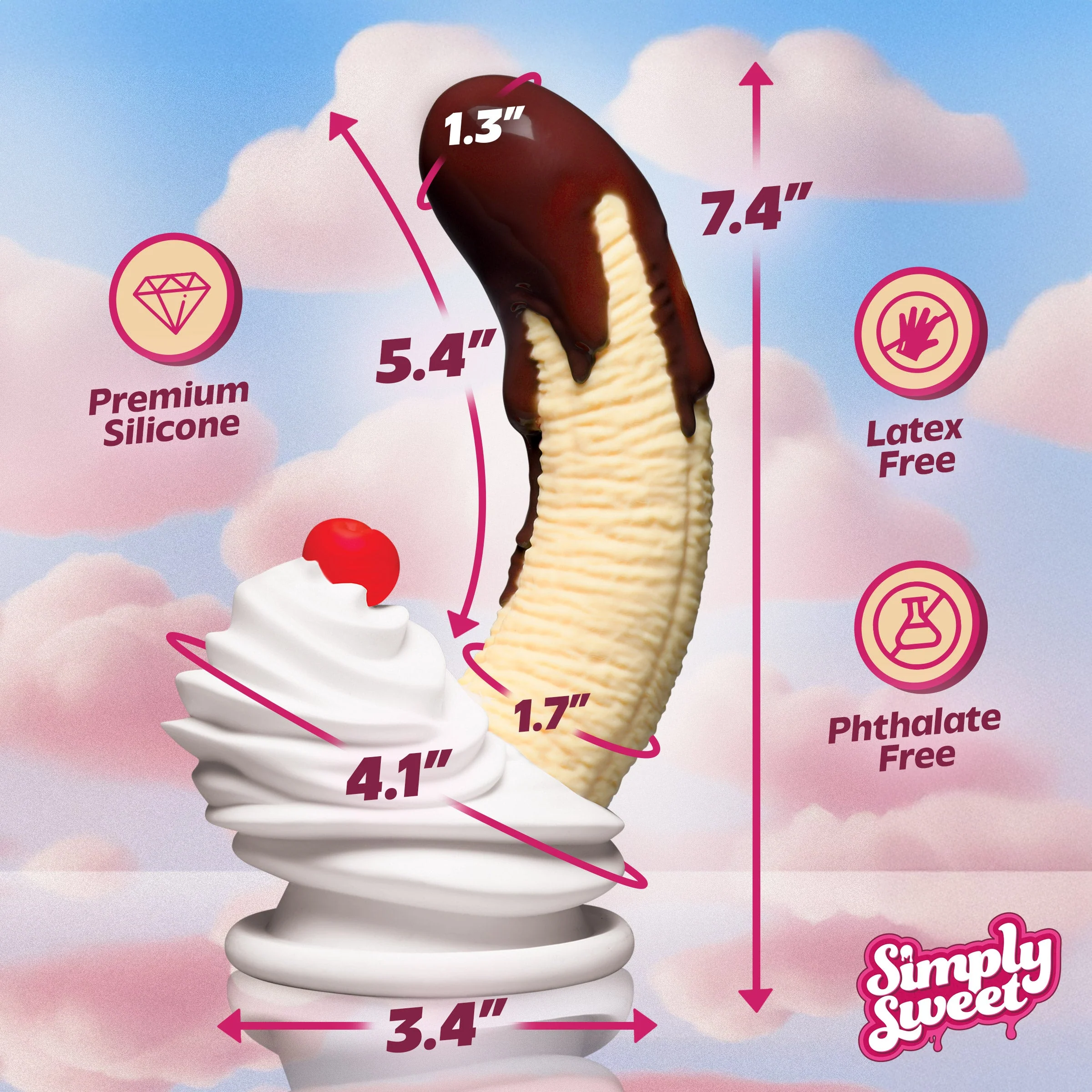 Chocolate Dipped Banana Split Premium Silicone Dildo - Image 3