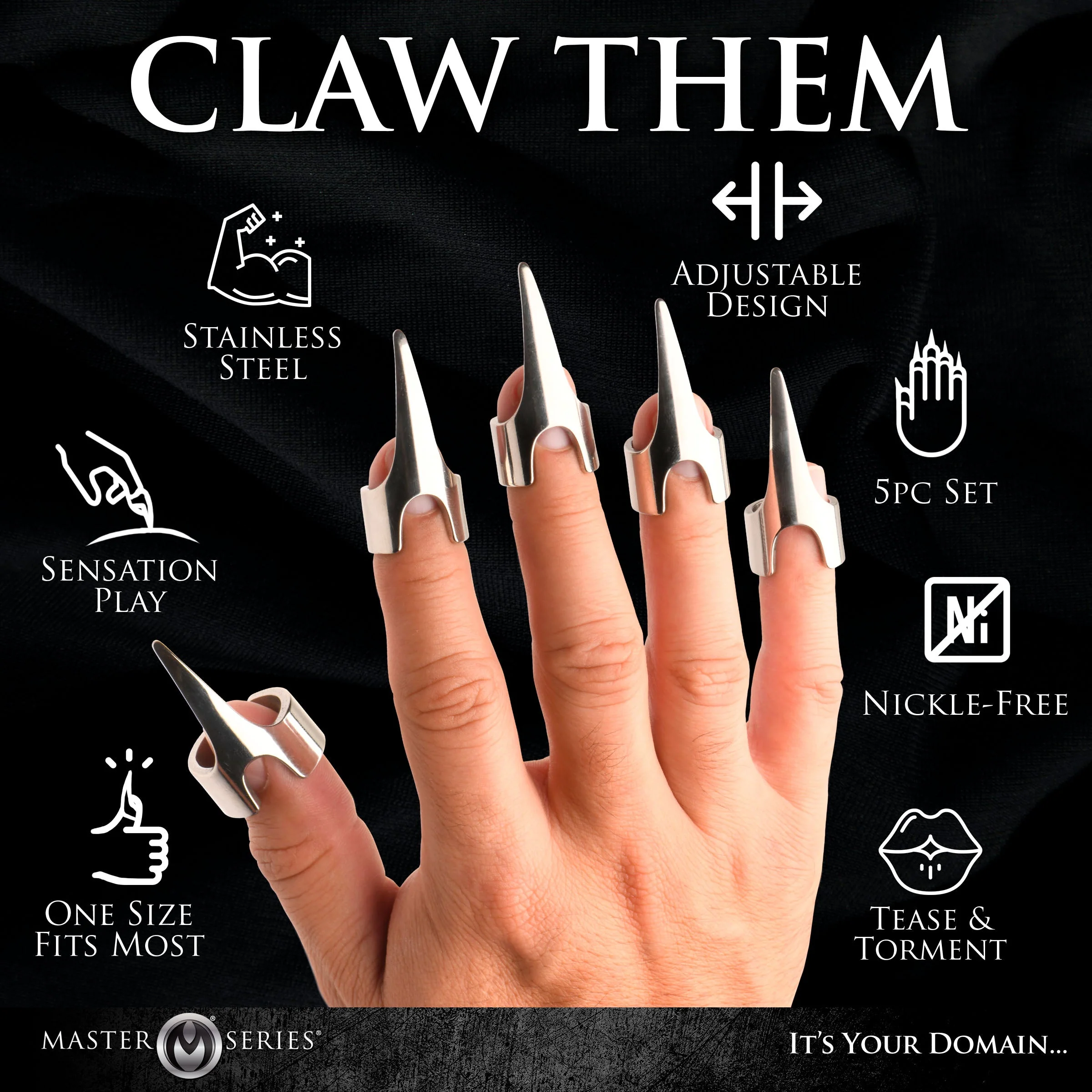 Clawed 5pc Sensation Play Rings - Image 5
