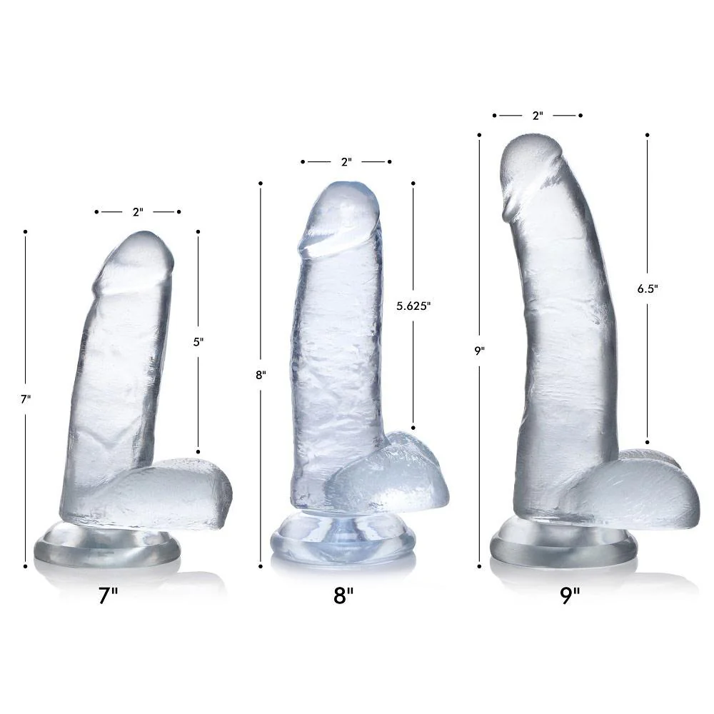 Clear C-Thru Dildo with Balls - Image 5