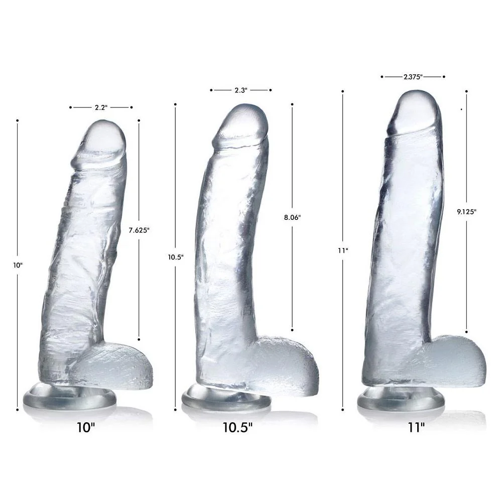 Clear C-Thru Dildo with Balls - Image 6