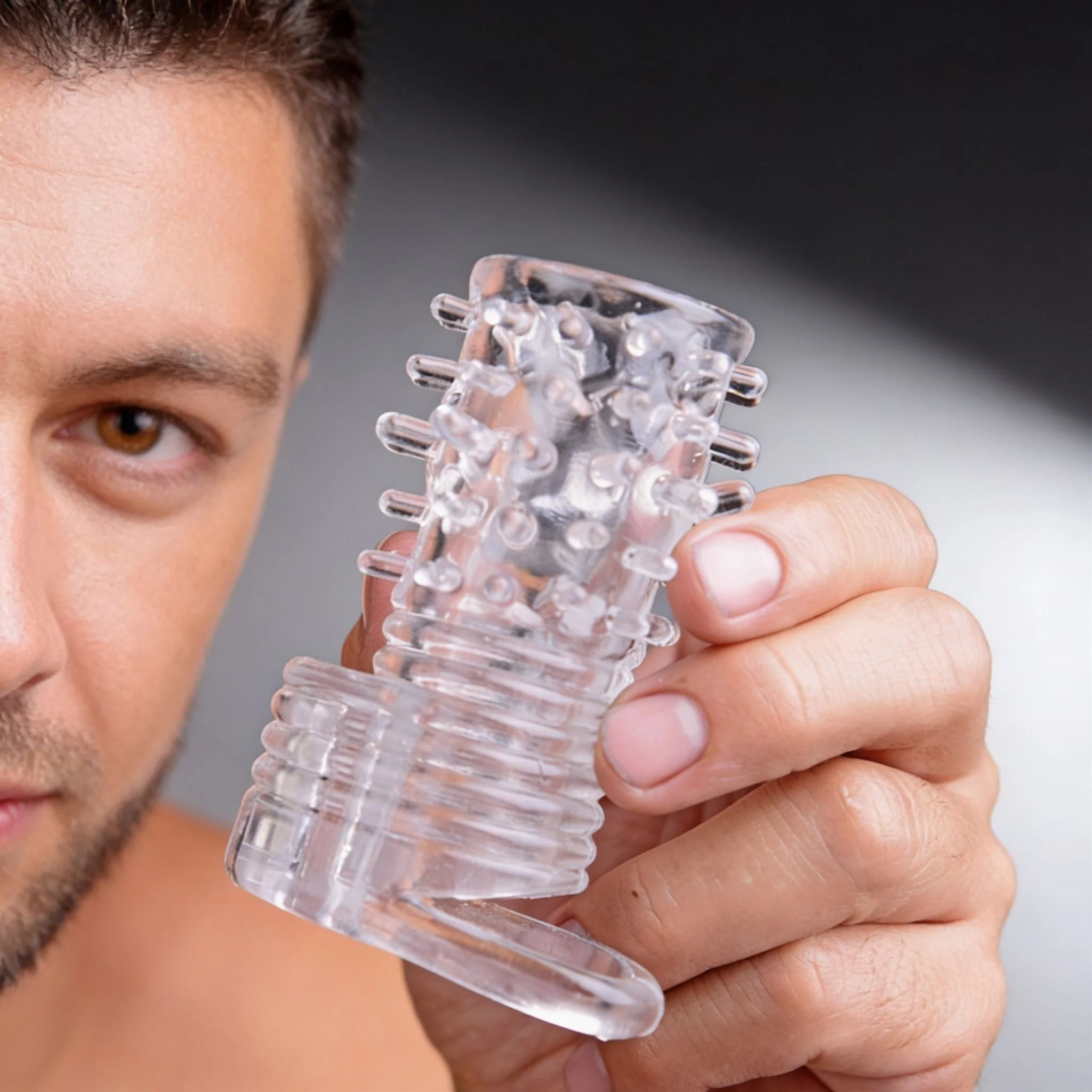 Clear Sensations Vibrating Textured Erection Sleeve - Image 3