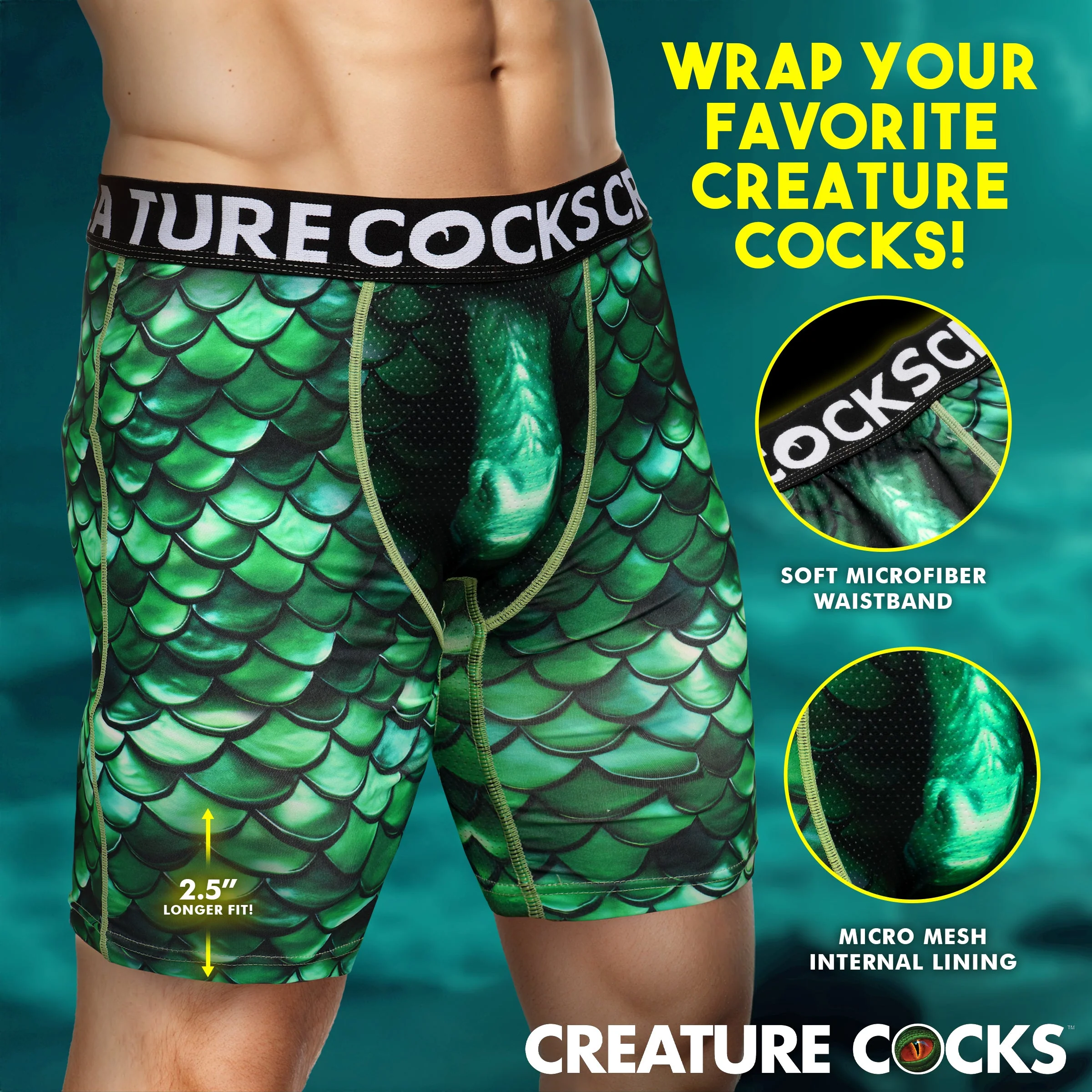 Cockness Monster Lake Creature Boxer Shorts - Image 3