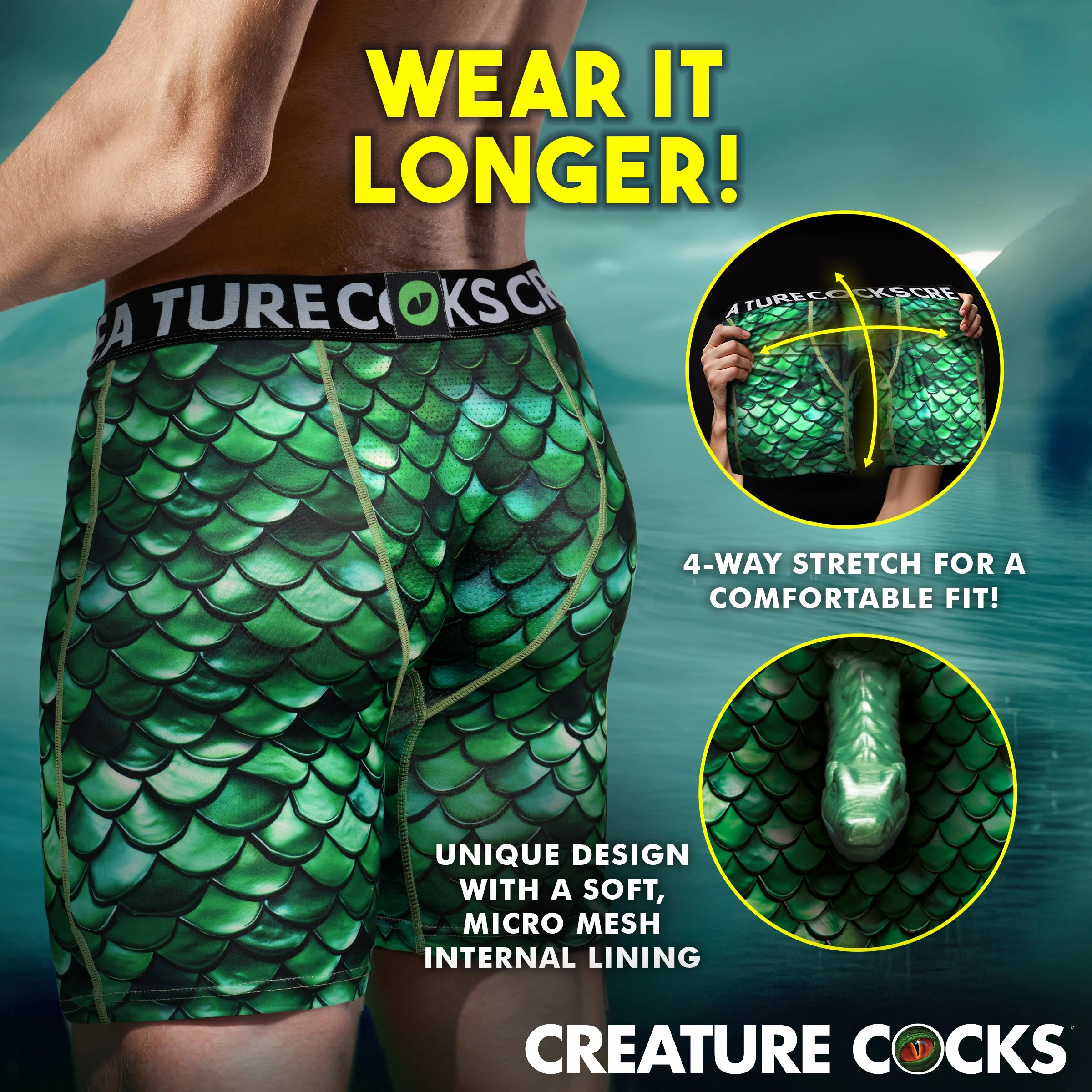 Cockness Monster Lake Creature Boxer Shorts - Image 4