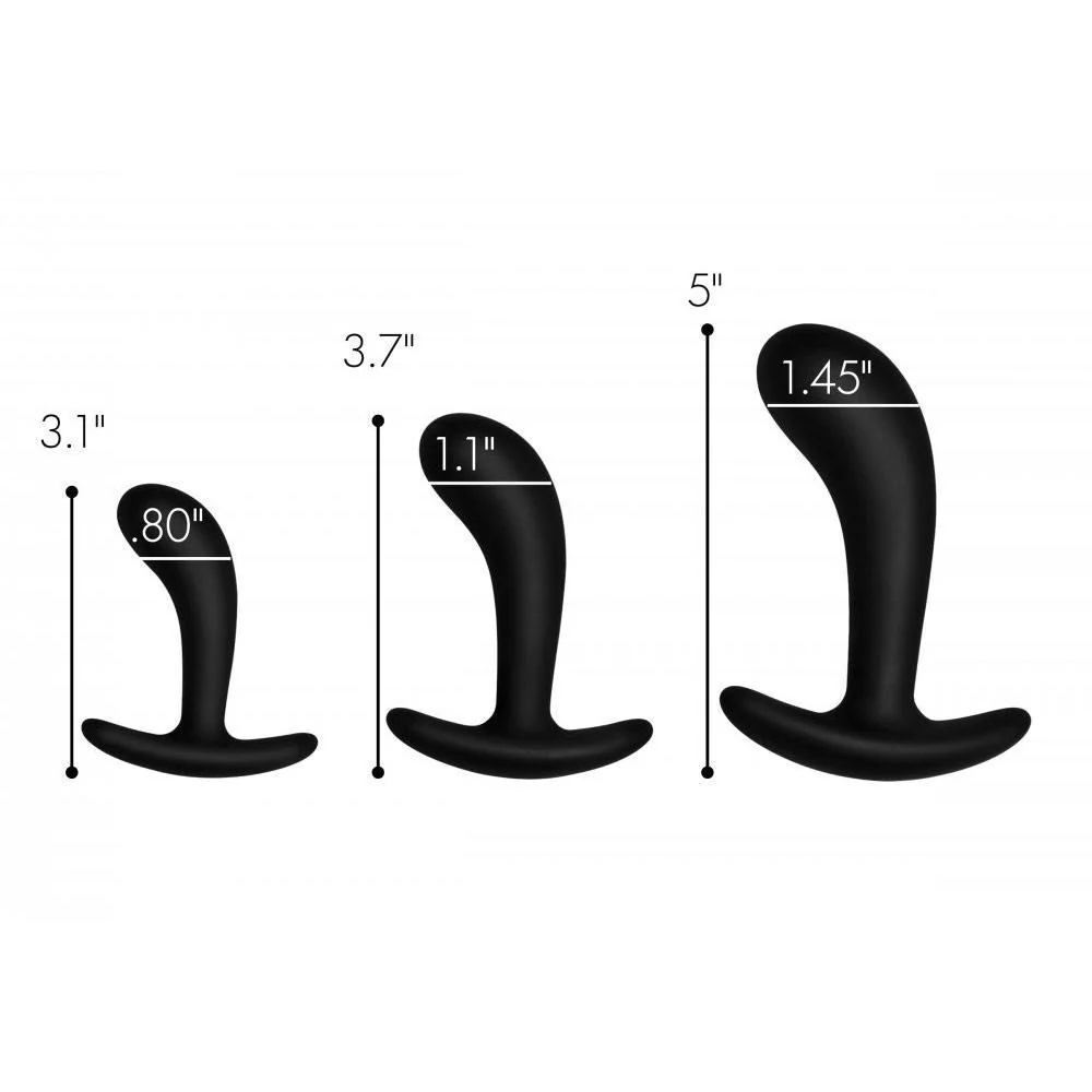 Dark Delights 3 Piece Curved Silicone Anal Trainer Set - Image 3