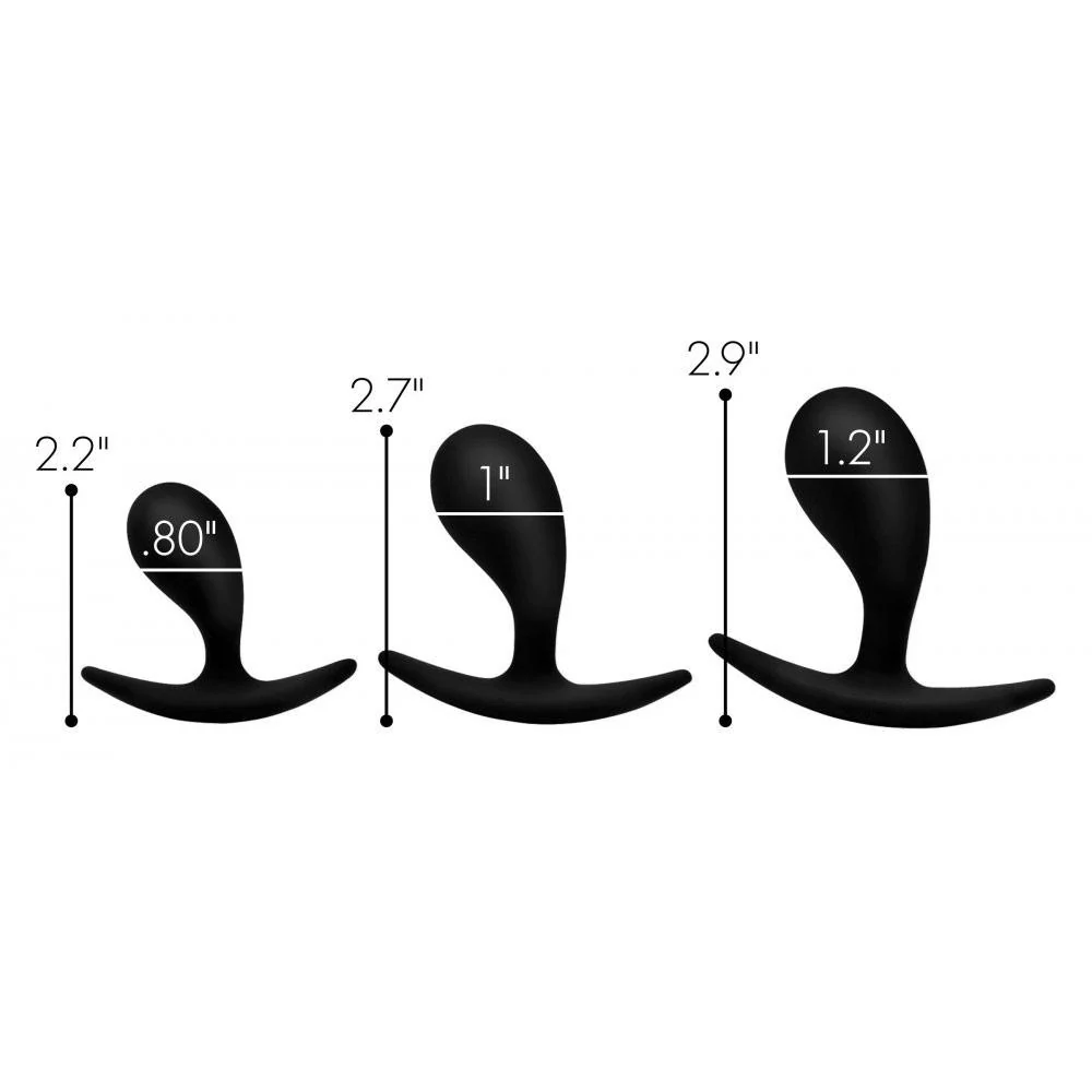 Dark Droplets 3 Piece Curved Silicone Anal Trainer Set - Image 2