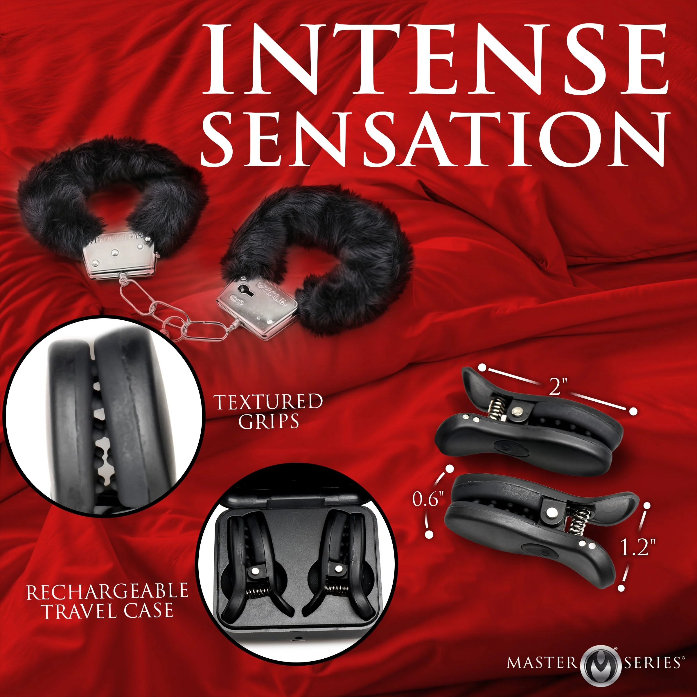 Dark Grip Wireless Vibrating Nipple Clamps with Rechargeable Case - Image 4