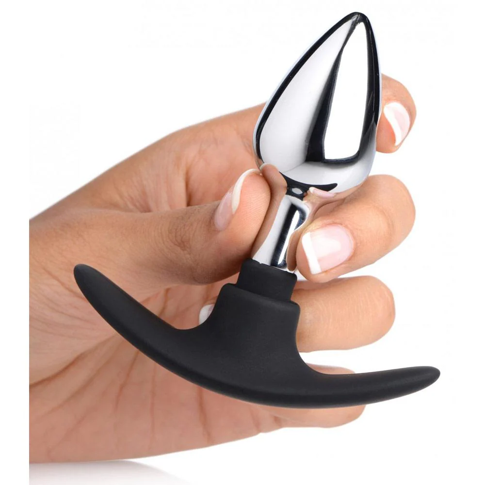 Dark Invader Metal and Silicone Anal Plug-Large - Image 2